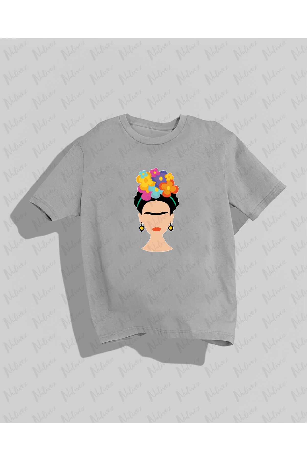Nulivez Baskılı Yüksek Kalite Kompakt Oversize Kadın T-Shirt