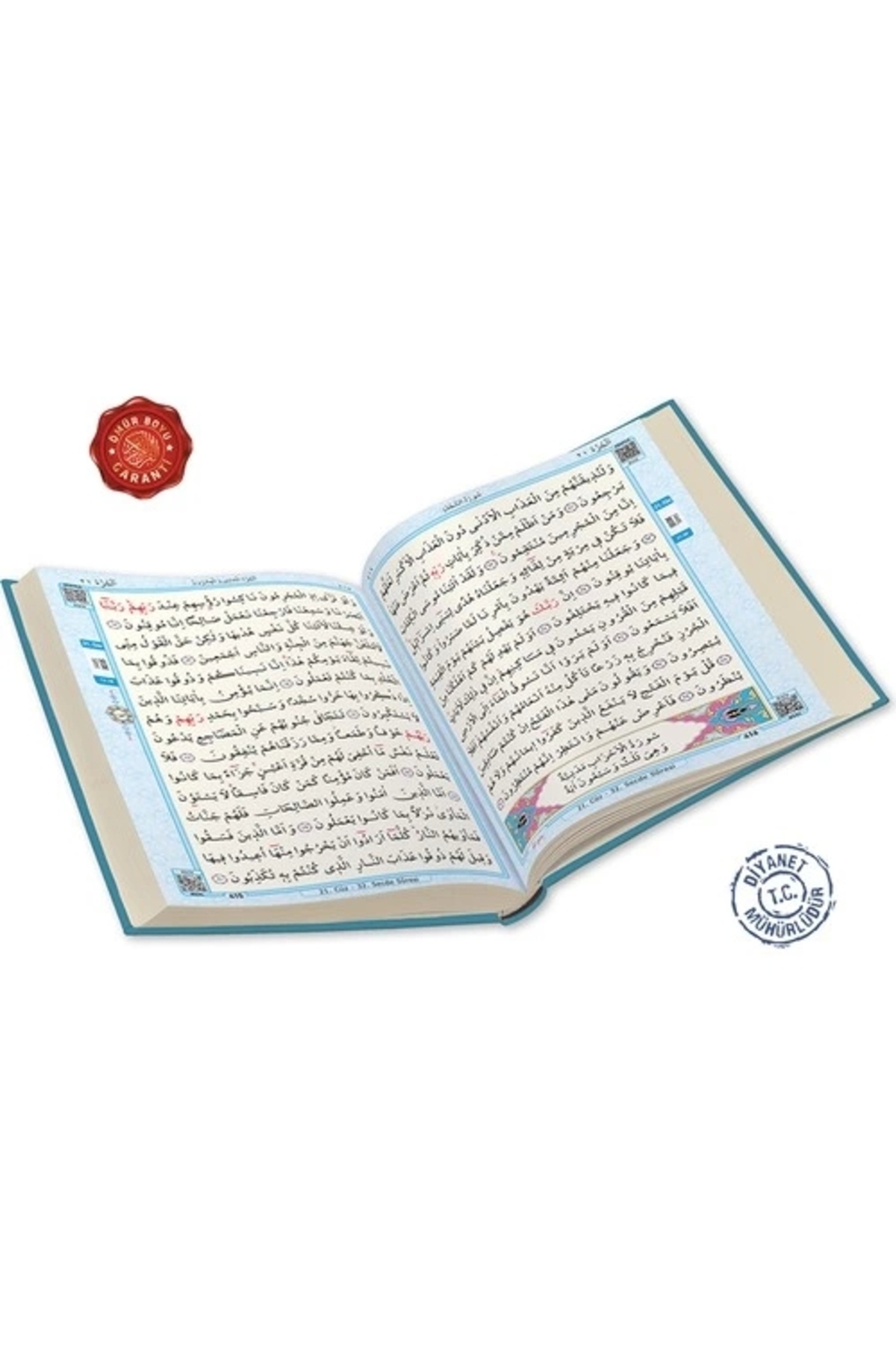 Merve Yayınları Sesli Bilgisayar Hatlı Mavi Renk Kuranı Kerim - Rahle Boy fotoğrafı 4 (önizleme)