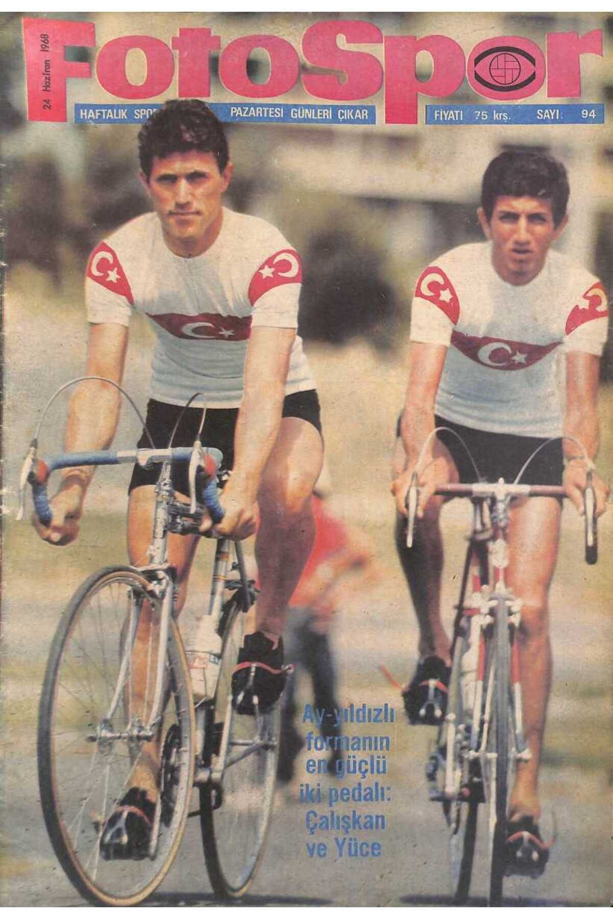 Gökçe Koleksiyon Fotospor Haftalık Spor Dergisi 24 Haziran 1968 Sayı 94 NDR93349