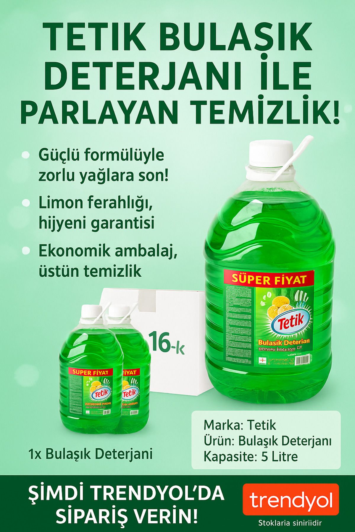 Tetik BULAŞIK DETERJANI 5 LİTRE