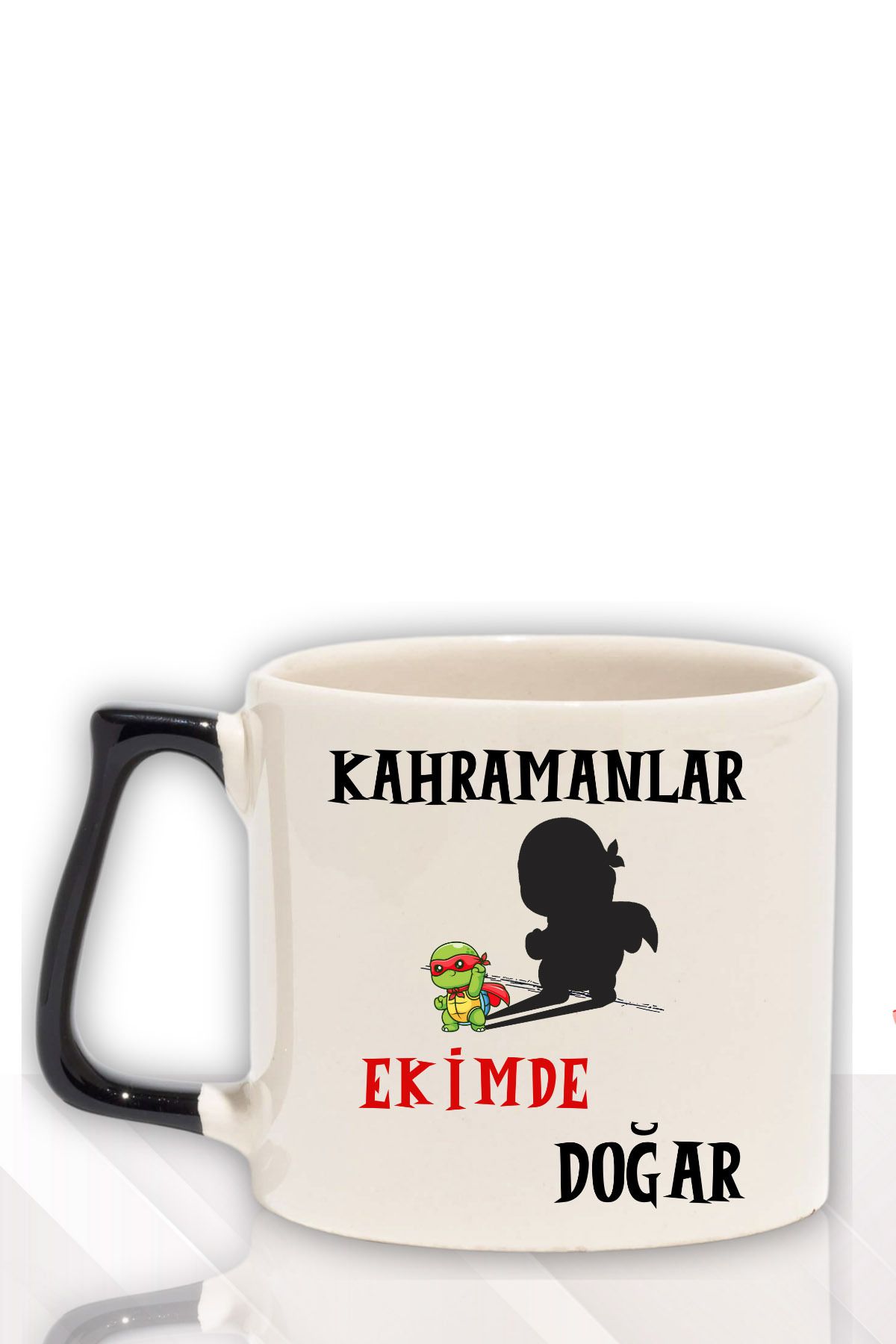 qoeuyl boutique Kahramanlar Bu Ayda Doğar Baskılı Eş Arkadaş Baba Doğum Babalar Gününe Hediyelik Kulplu Kupa Bardak