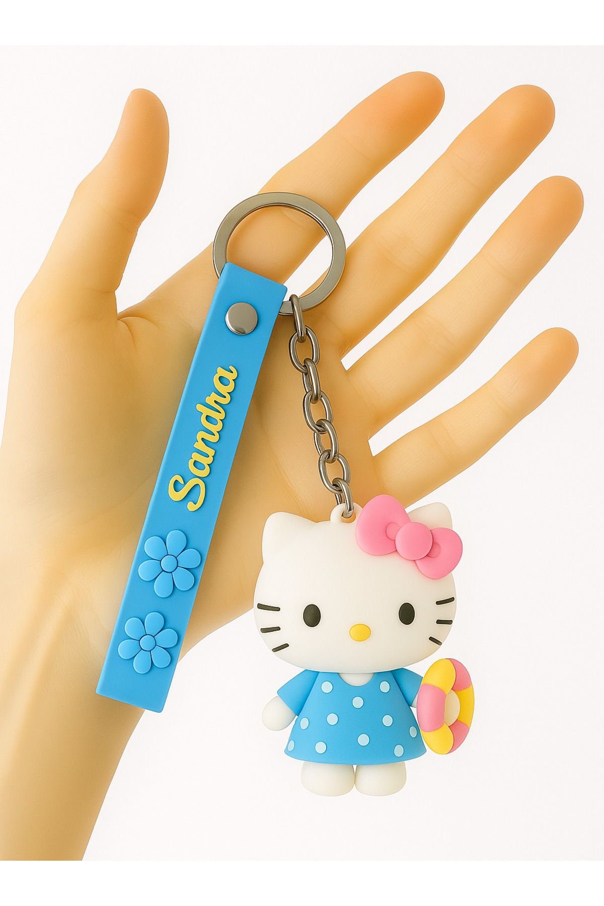 TAYEM Hello Kitty Anahtarlık, Silikonlu 3d Anahtarlık Ve Çanta Aksesuarı