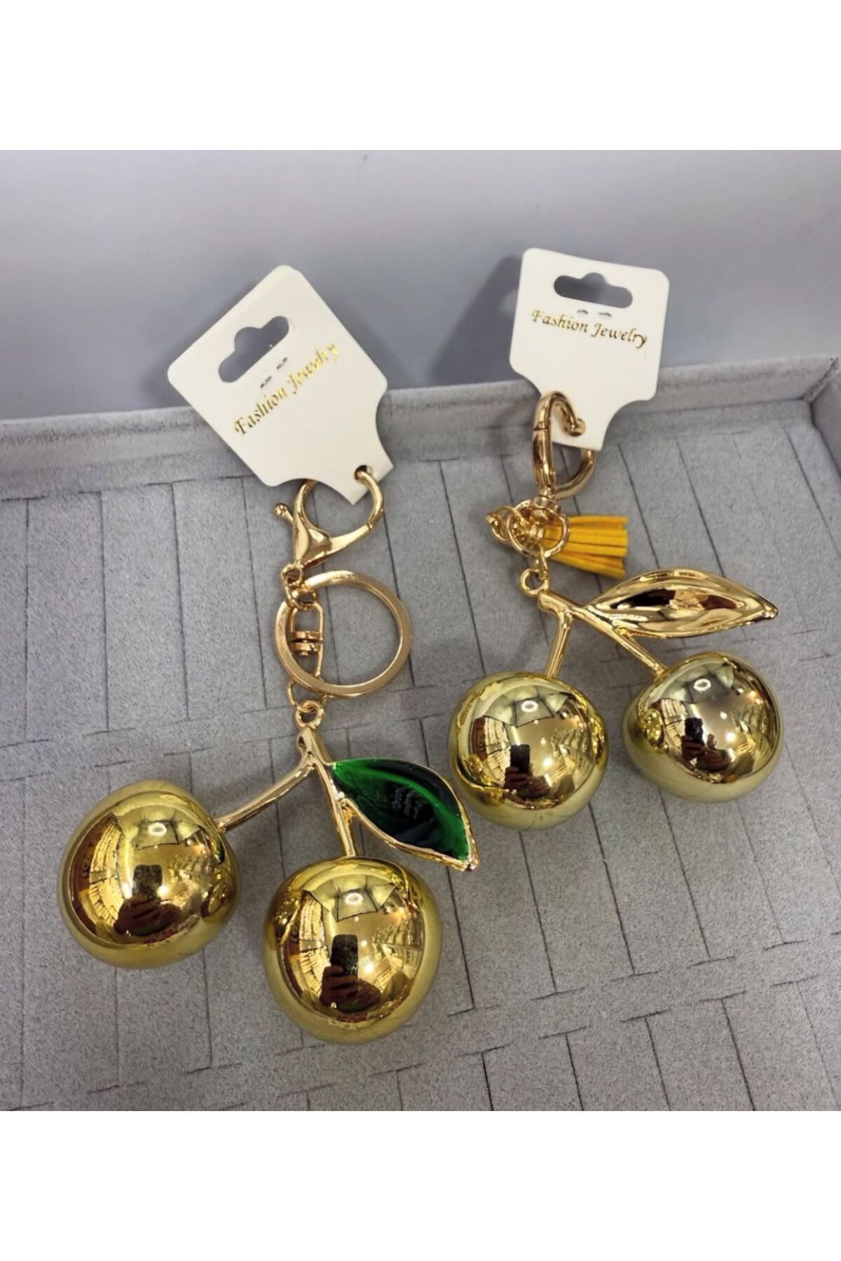 demirosa 2 ADET GOLD KİRAZ ANAHTALIK VEYA ÇANTA AKSESUARI