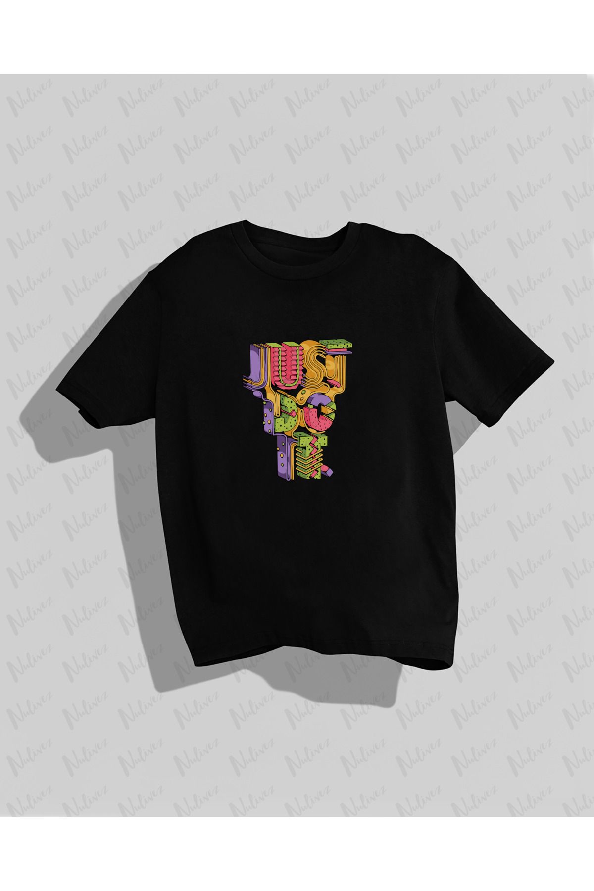 Nulivez JUST DO IT Baskılı Yüksek Kalite Kompakt Unisex Oversize T-Shirt