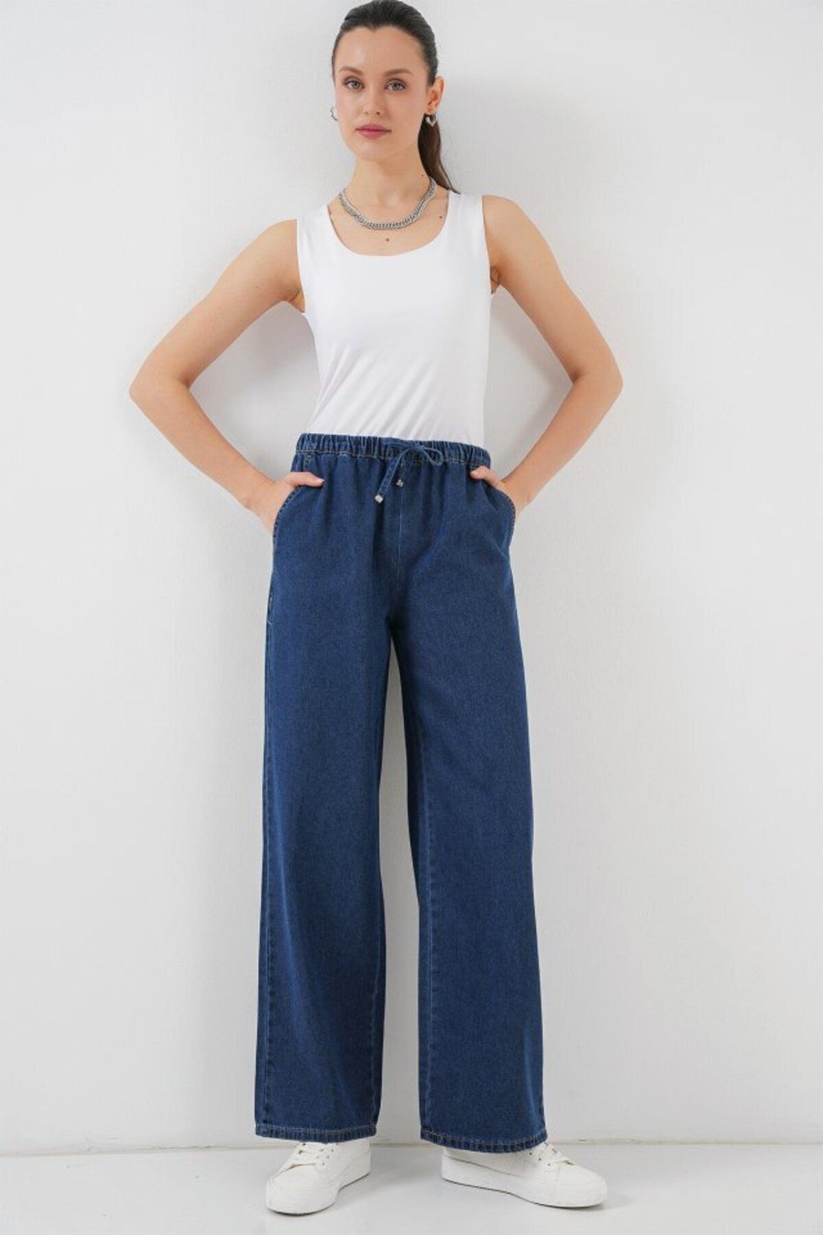Şair Geniş Paça Kot Pantolon 6706 - A.Lacivert