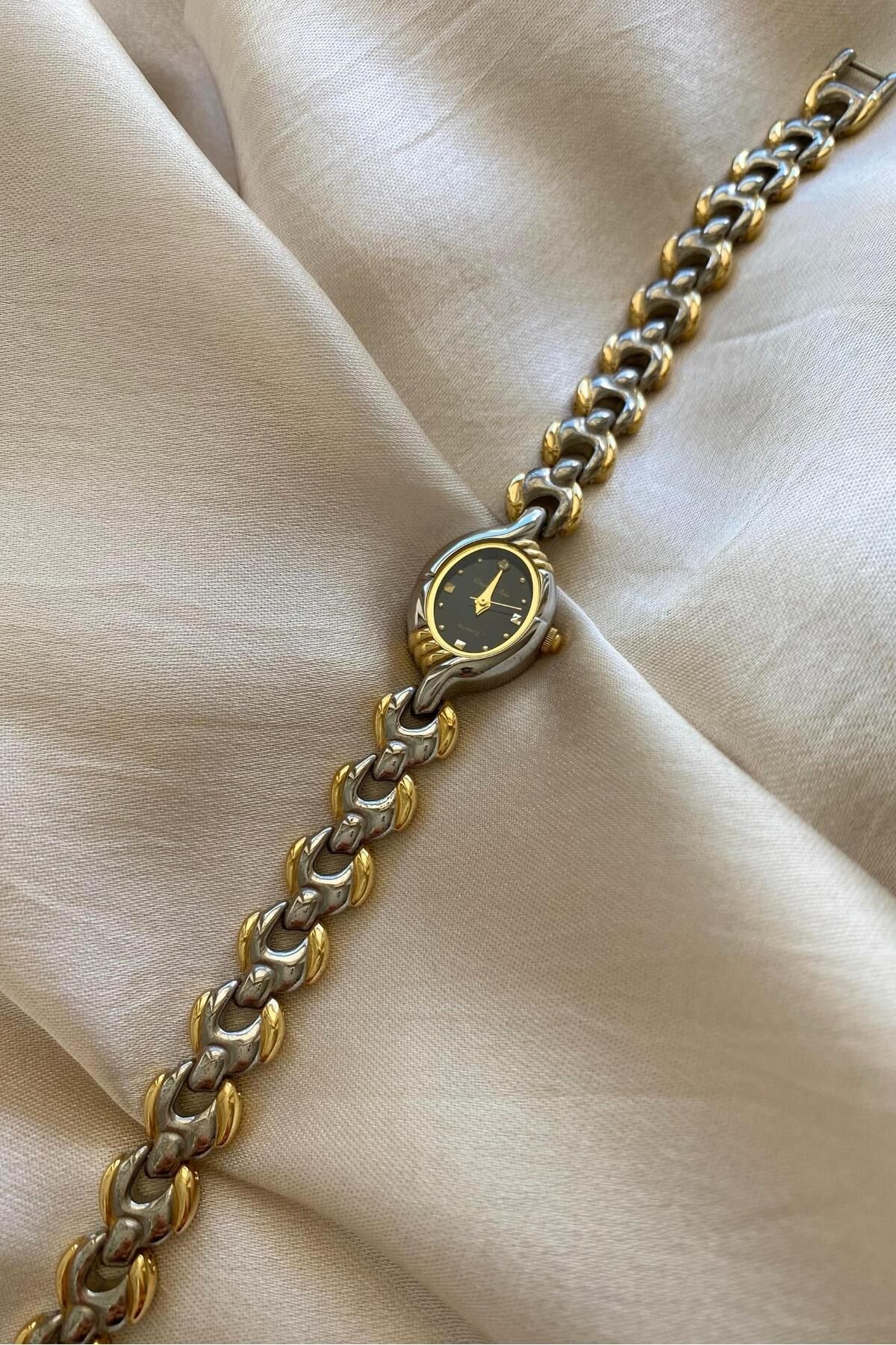 MercanSaat Daymond Rene Paslanmaz Çelik Özel Tasarım Kordon Küçük Vintage Kadın Kol Saati