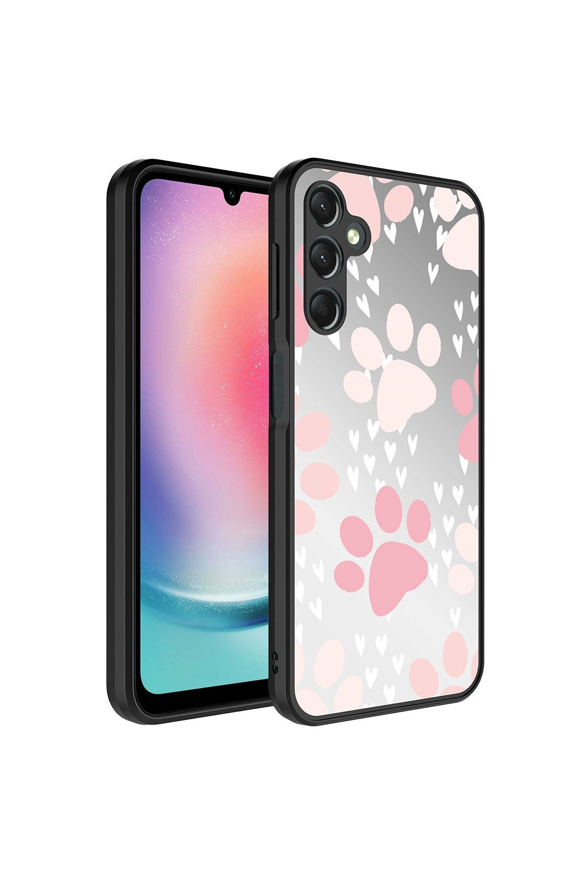 halkhouse Samsung Galaxy A24 Kılıf Aynalı Desenli Kamera Korumalı Parlak Sert Silikon Esnek Renkli Mirror Kapa