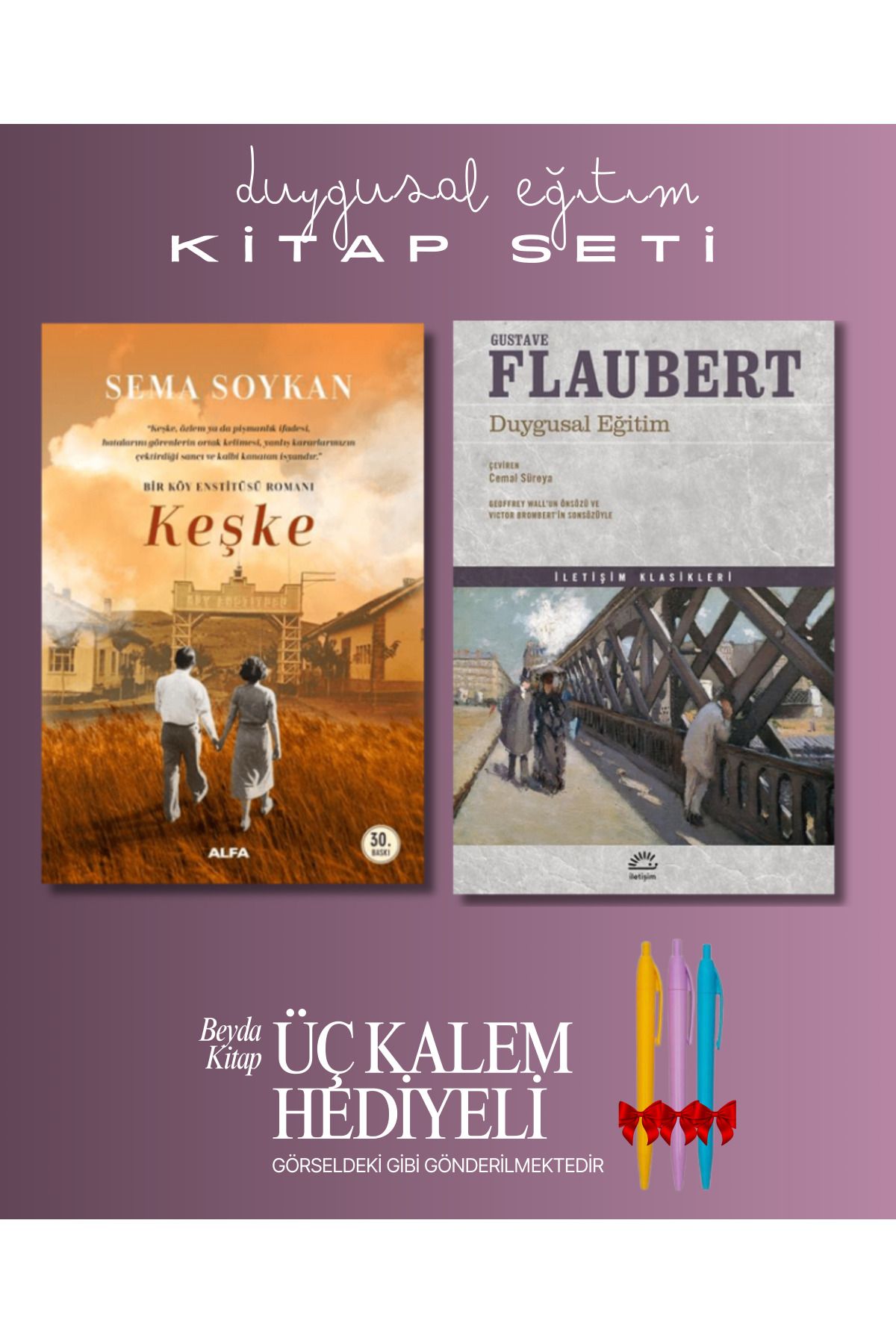 Everest Yayınları Keşke - Duygusal Eğitim - Sema Soykan - Kitap Seti - Üç Kalem Hediyeli
