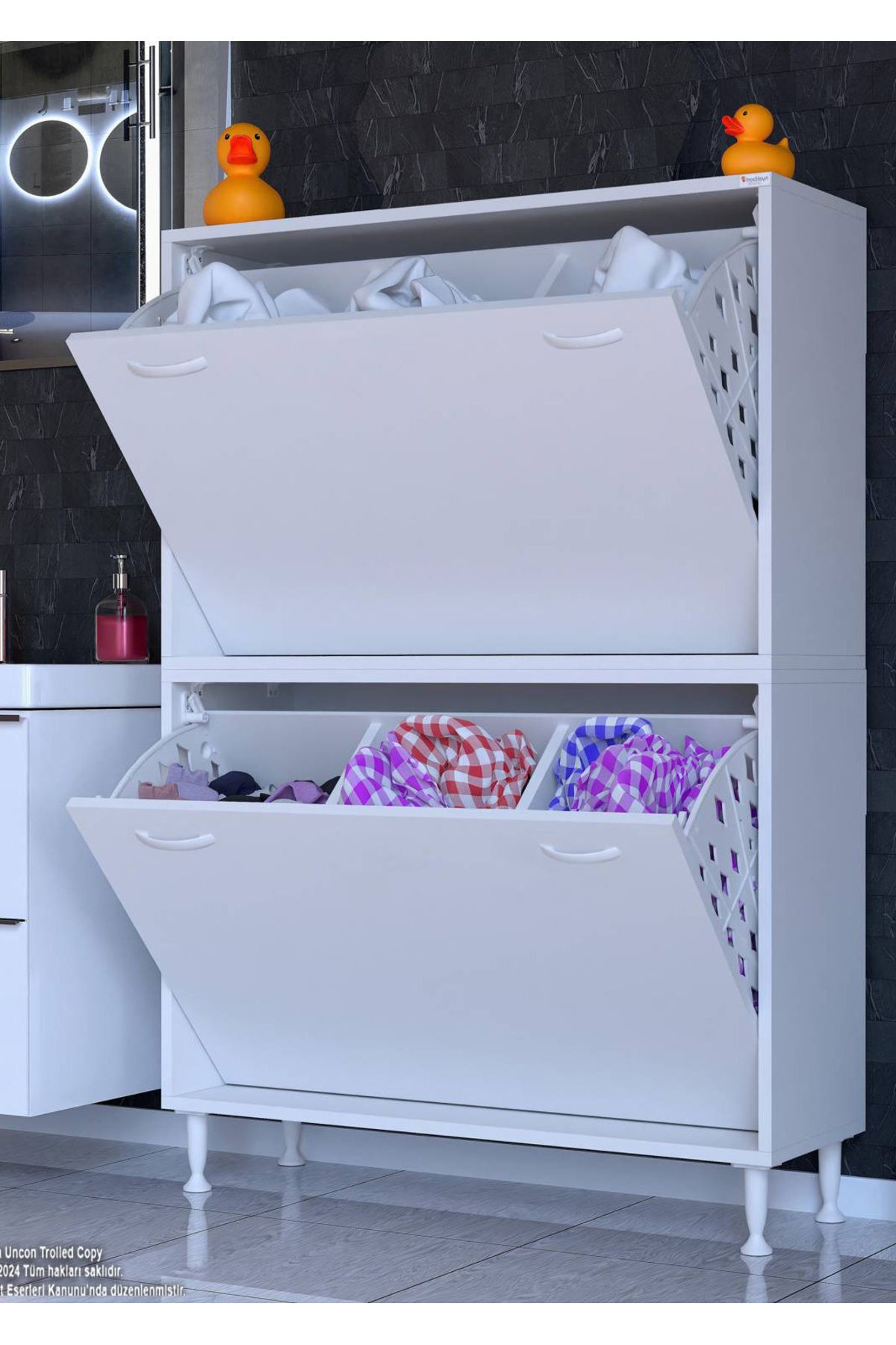 Modilayn 90x138x32,5 cm Gizli 6 Göz Sepetli Dolap,Organizatör Mutfak Dolabı Sepetli Çok Amaçlı Dolap