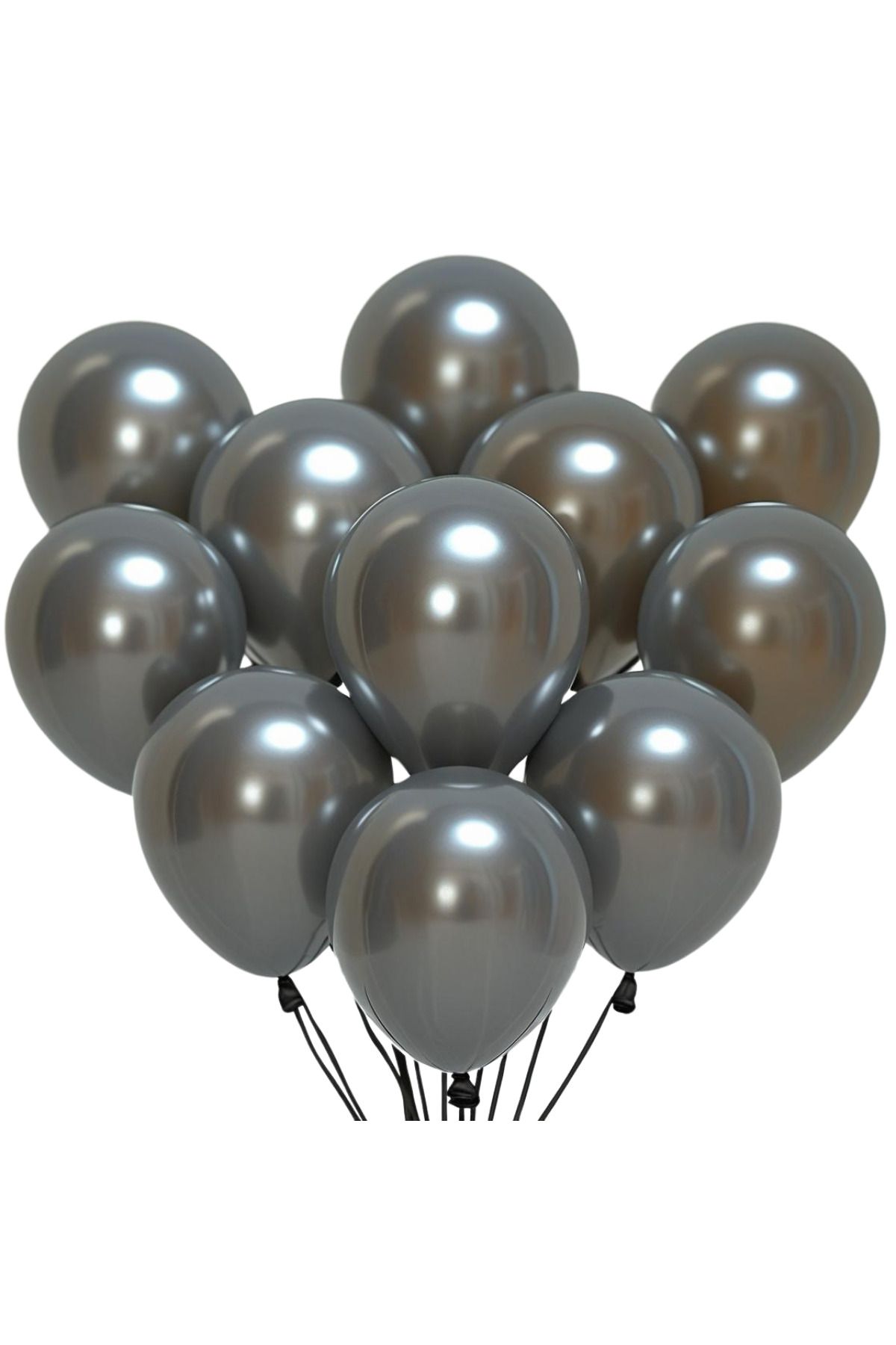 tedaks 20 Adet 12 İnç 30 Cm Metalik Siyah Balon Doğum Günü Süsleme