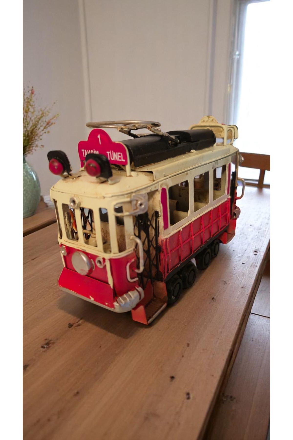 Land of Souvenir Eski Nostalji Tramvay Metal Dekoratif Obje Biblo