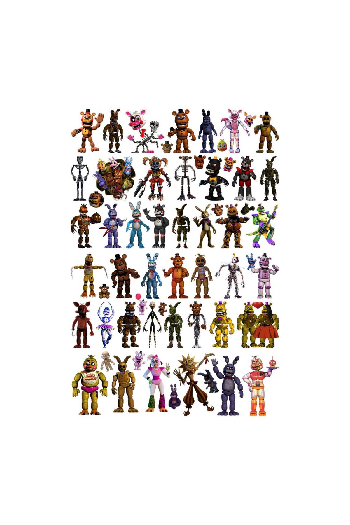 Ororabutik 58 Adet FNAF Dünyası Sticker Seti - Etiket Seti Sketchbook