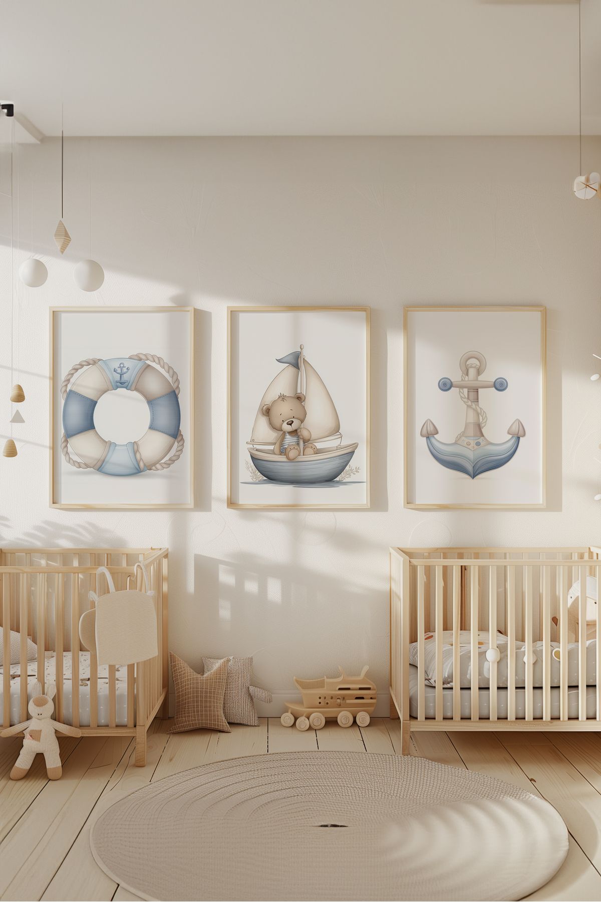 Home 3'lü Sevimli Kaptan seti, Yeni Doğan, Odası Dekoru, Çocuk Odası Dekoru, Çerçevesiz Poster seti