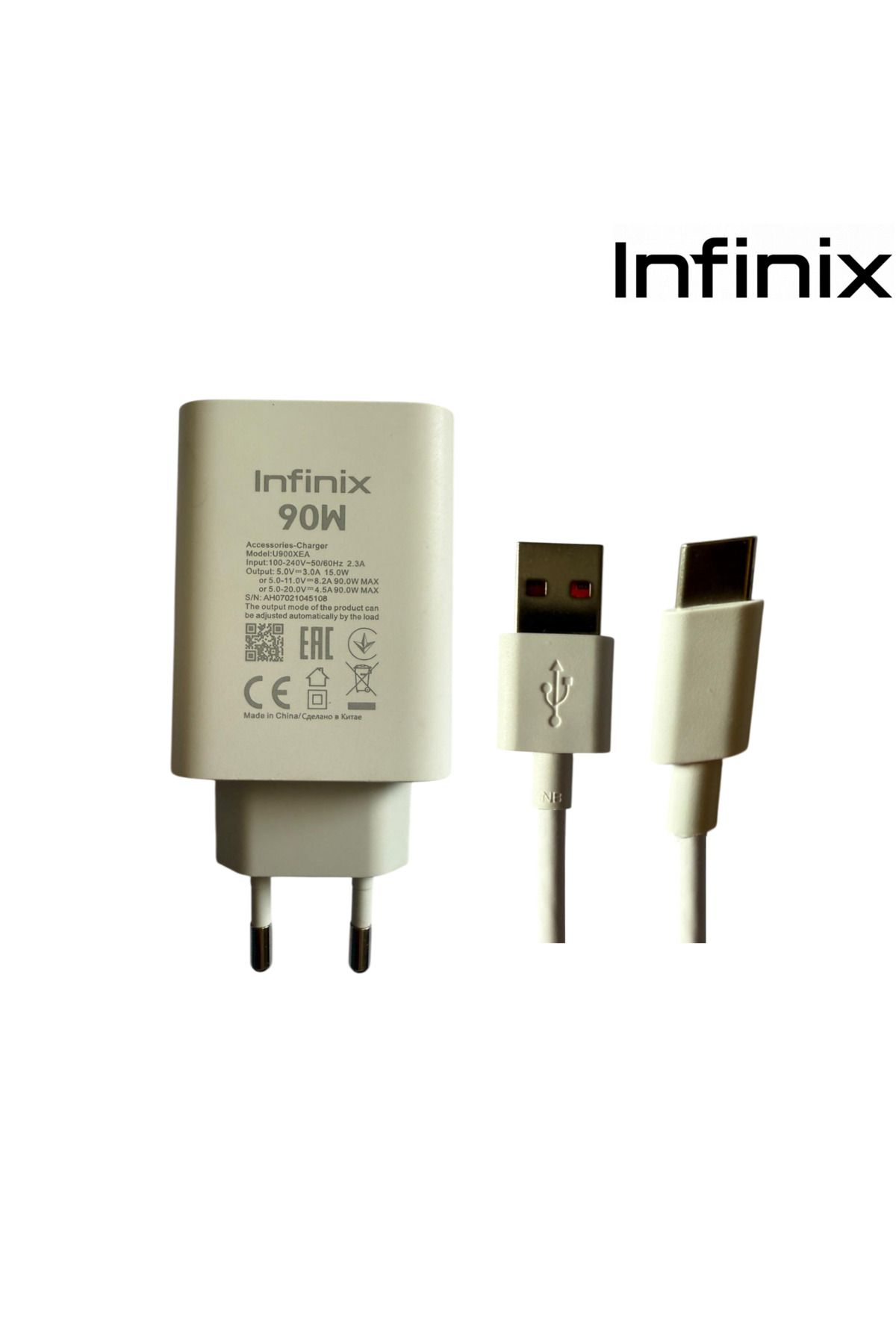 INFINIX 90w (WATT) Hızlı Şarj Aleti Adaptörü Kablo Seti