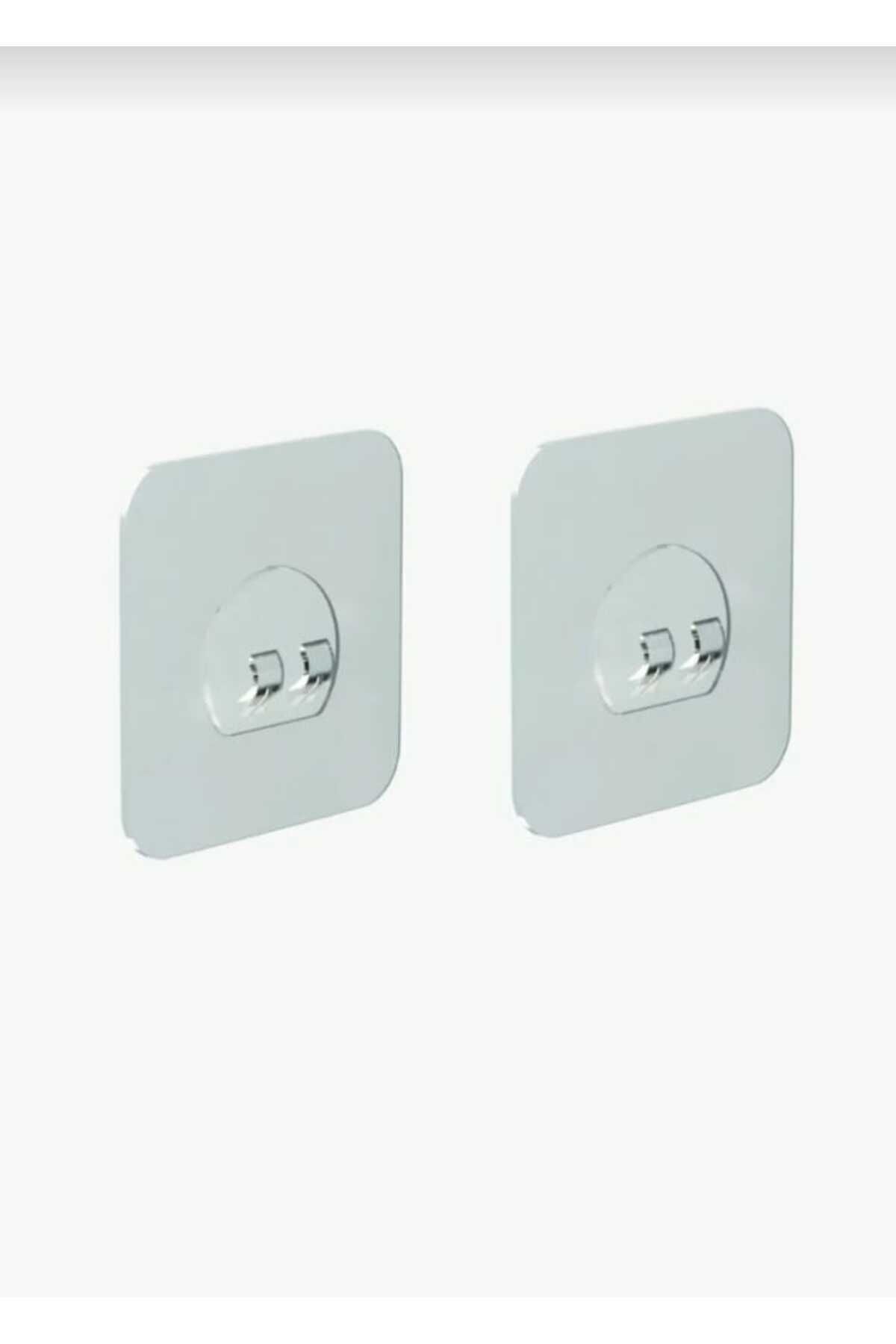 YÜCEKAYA TİCARET 2 Adet Yapışkanlı Banyo Askısı Su Geçirmez Yapışkan Sticker Şeffaf Yapışkan