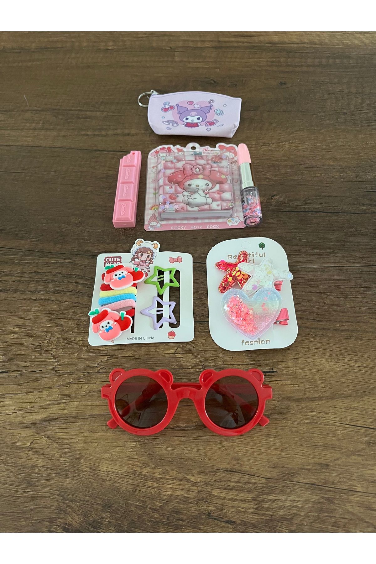 BATU GİYİM 16 Parça Set Sanrio Kuromi Hediye Seti Karne Doğum Günü Bayram Hediyesi