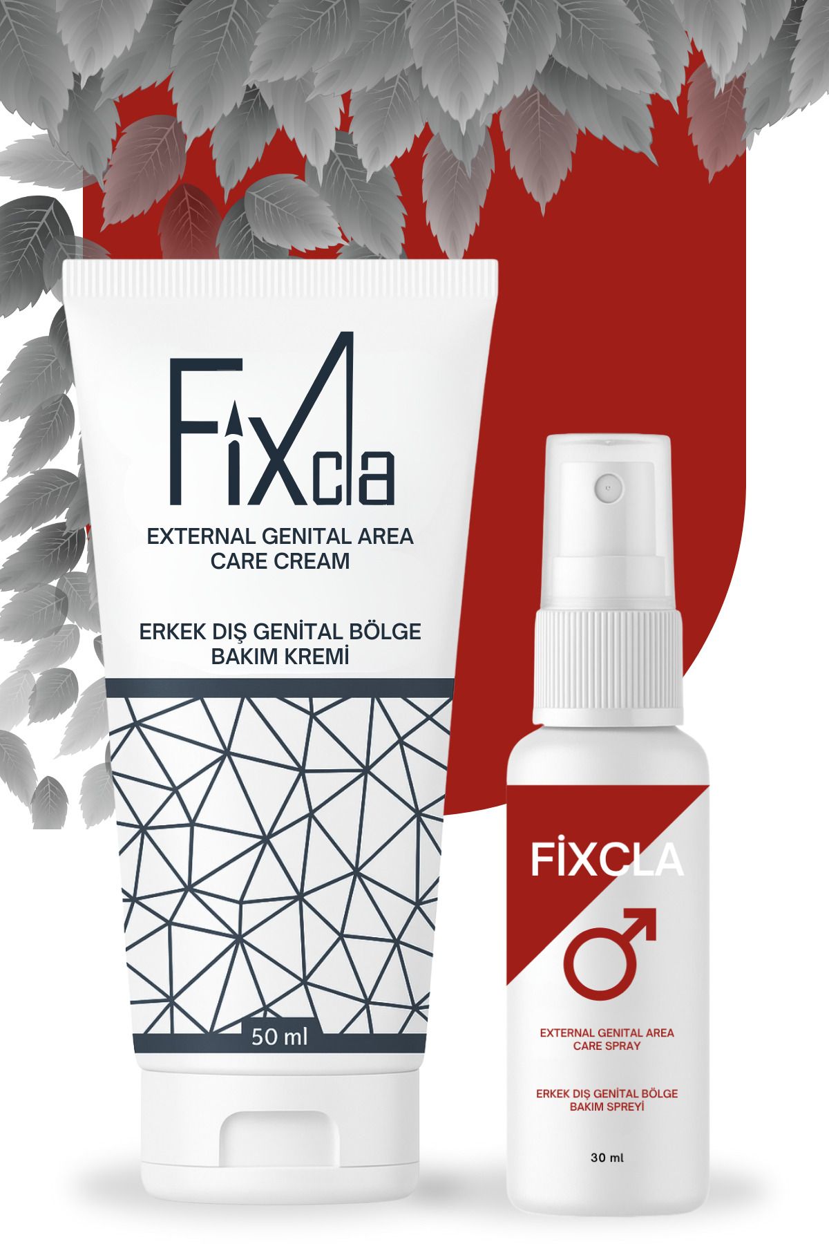 FixCla Erkeklere Özel Uzun Deneyim Seti – 50 ml Krem + 30 ml Sprey Pratik Kullanım