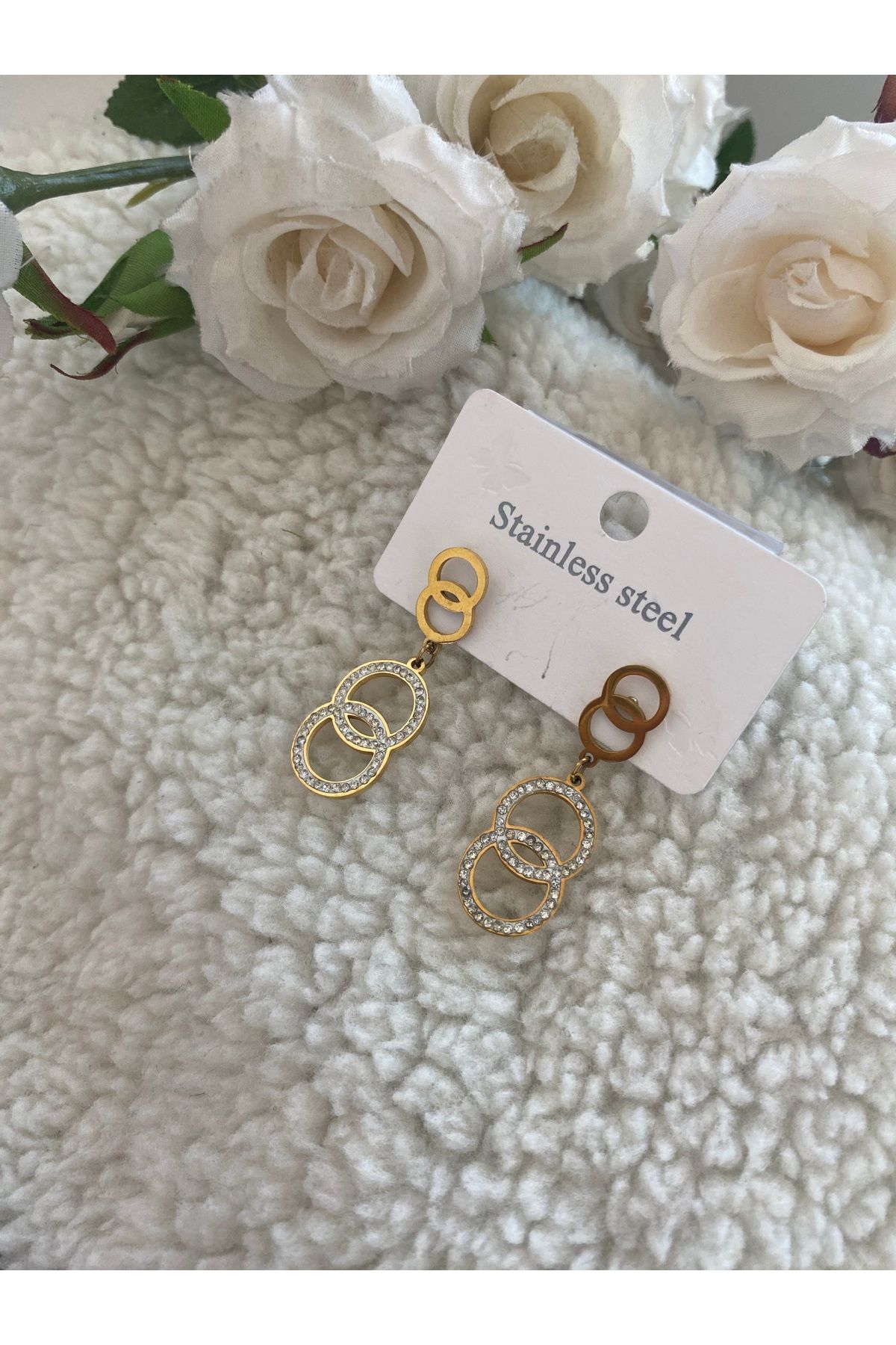 begonyam aksesuar Çelik Gold Küpe