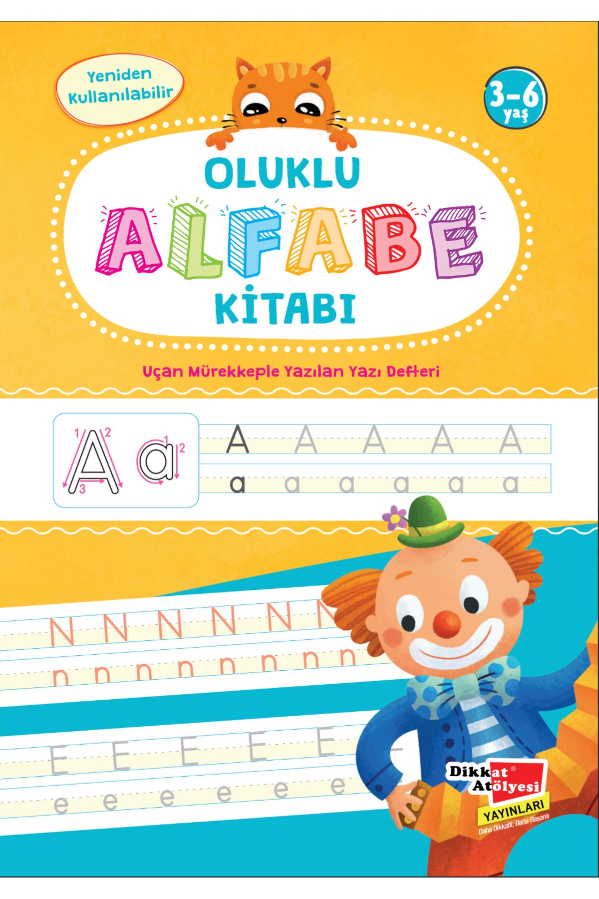 Dikkat Atölyesi Yayınları Sihirli Uçan Kalemli Oluklu (kabartmalı) Alfabe Yazı Kitabı | Yazmayı Kolayca Öğreten Kitap