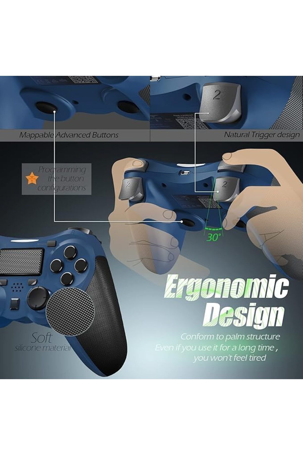 X LOT-Wireless Controller for PS4, Remote Controller with Hall Effect Joystick, Rechageable Battery, 3.5mm 3