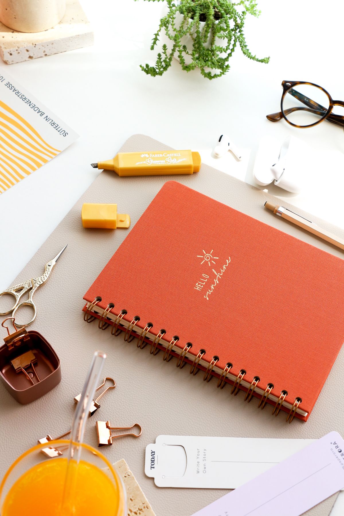 PAPERORA-A5 Linen Plain No Line Spiral Notepad - Hard Cover, Undated 3