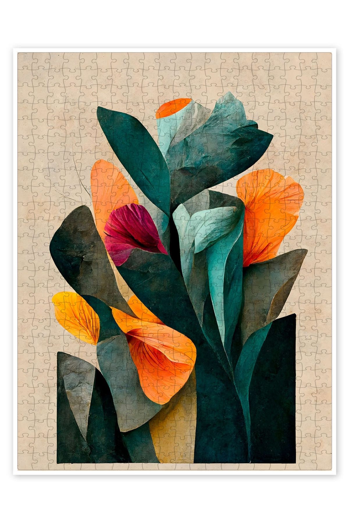 Jeronkarji Çiçek Bahçesi 500 Parça Puzzle Yapboz Bohem Soyut Sanat Temalı