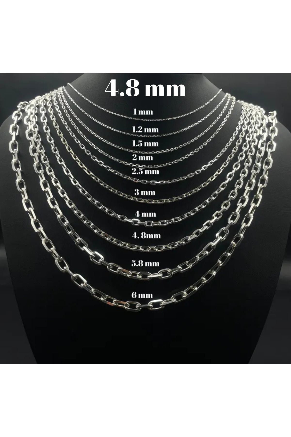 Parlak Gümüş 925 Ayar Gümüş Erkek Kolye - 2 mm Forse Zincir Kolye