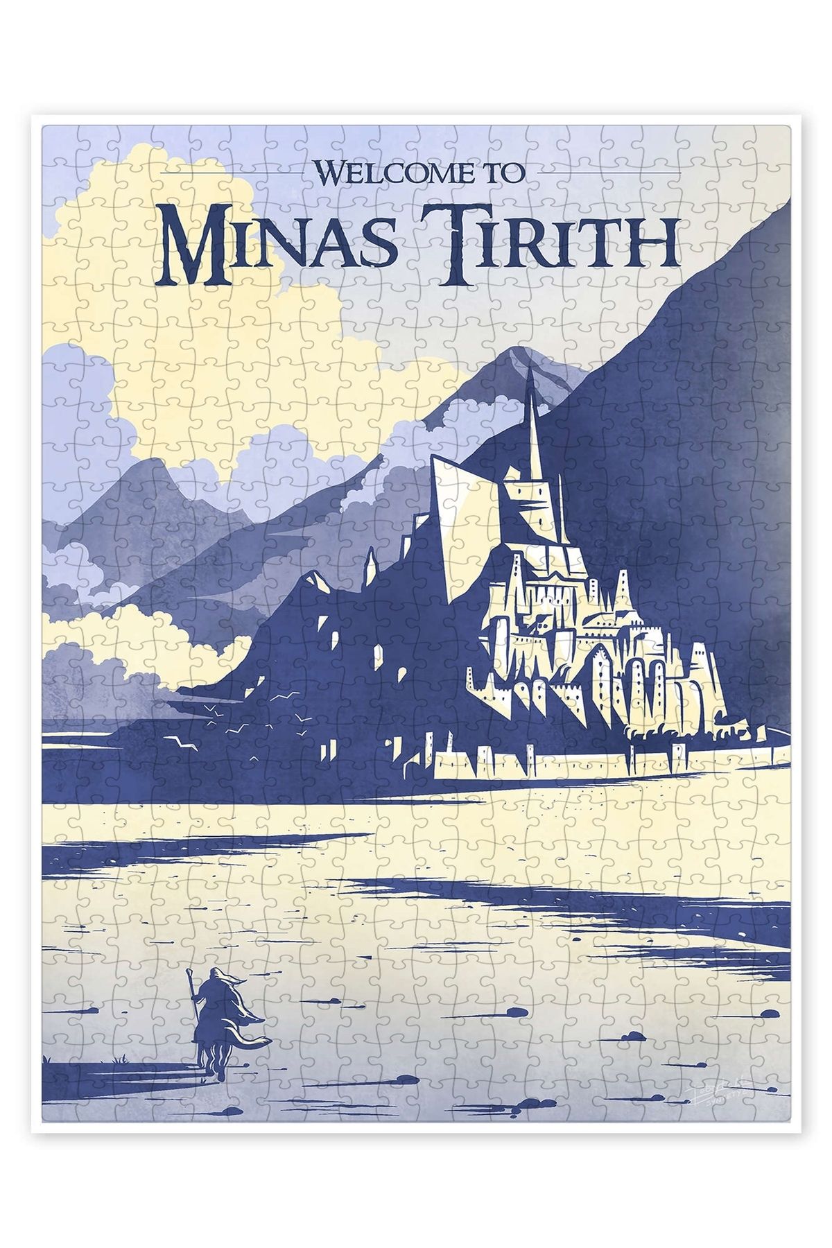 Jeronkarji Minas Tirith'e Hoş Geldiniz 500 Parça Puzzle Yapboz Klasik Film Temalı