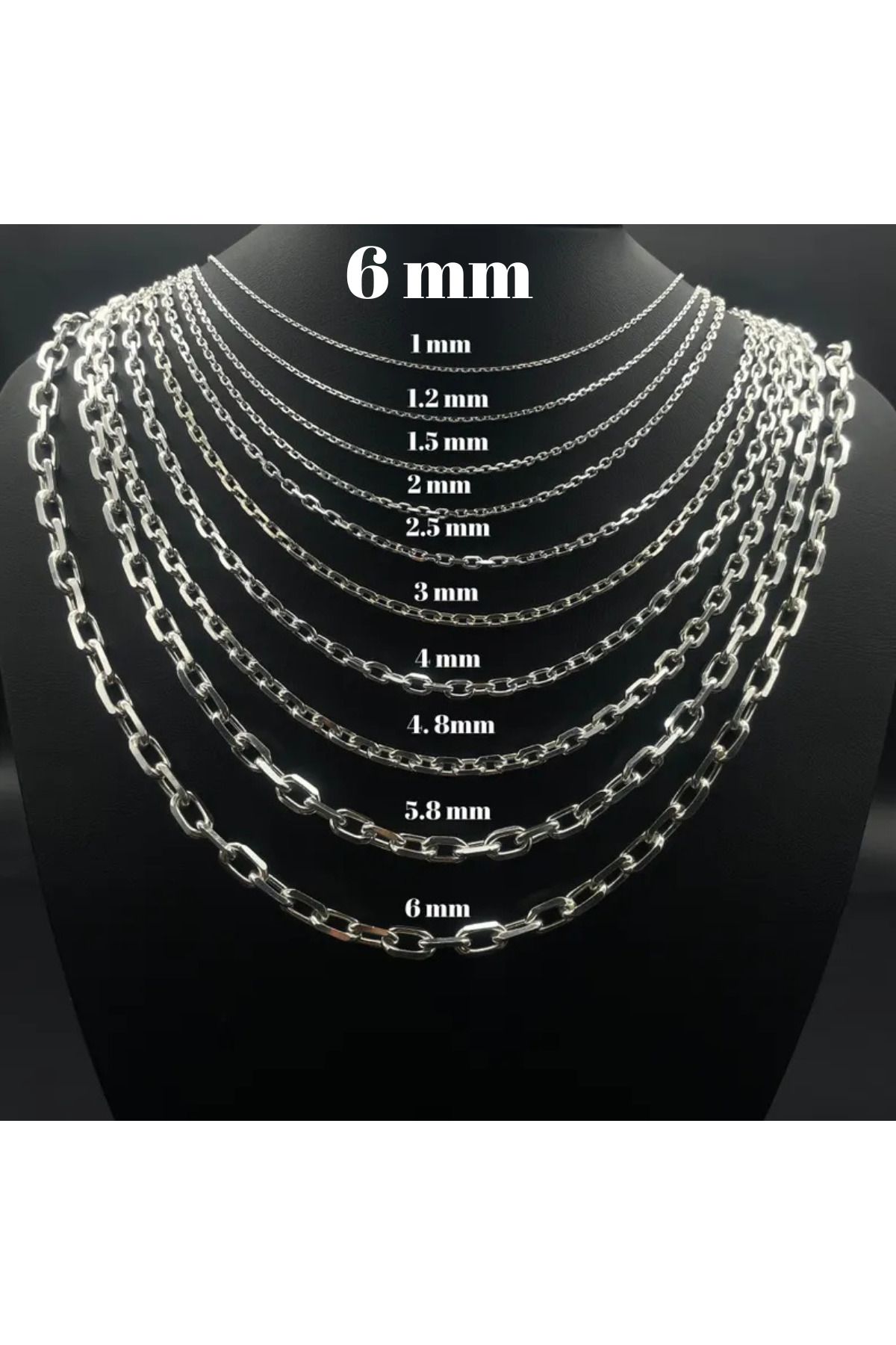 Parlak Gümüş 925 Ayar Gümüş Erkek Kolye - 2 mm Forse Zincir Kolye