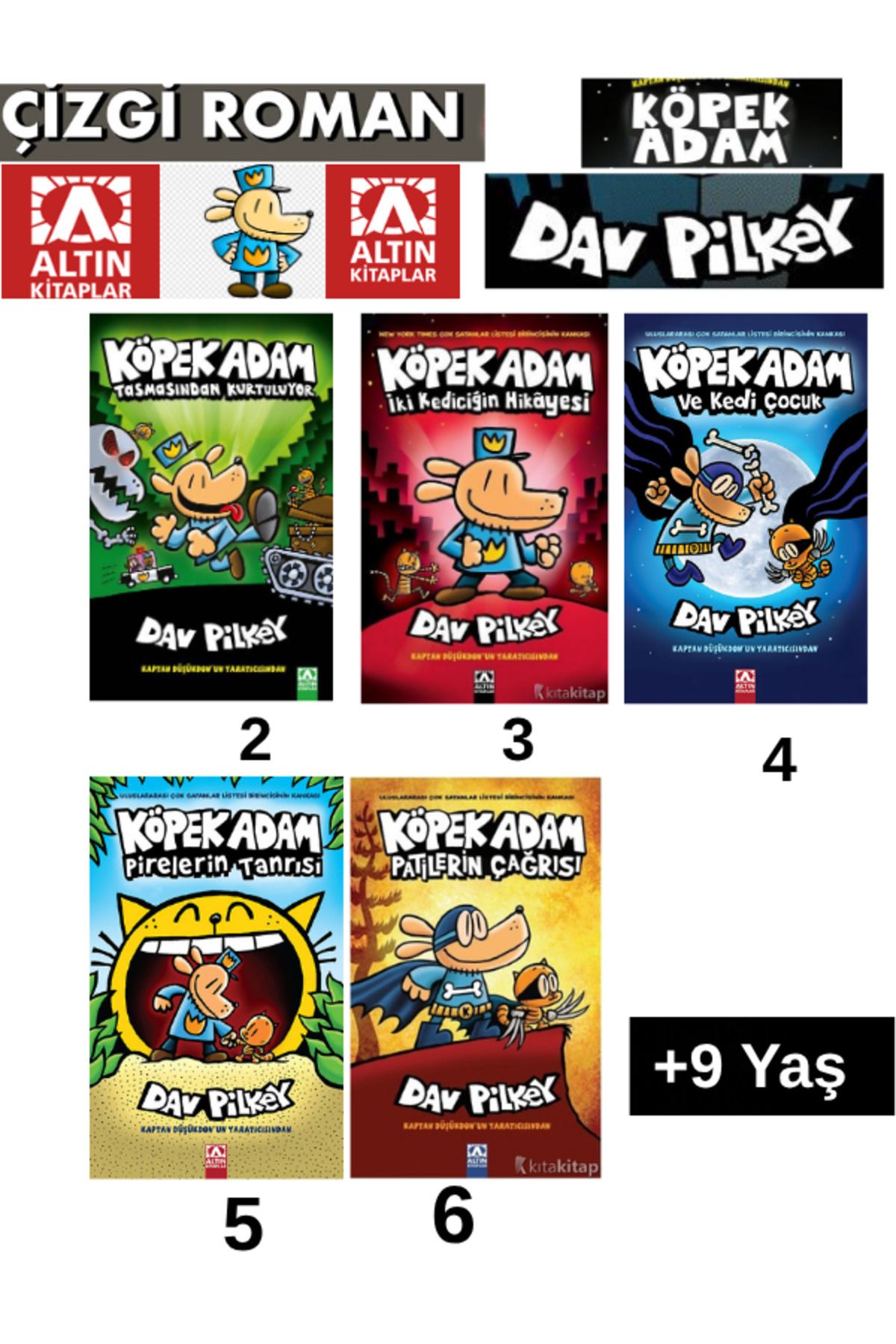 Fenomen Yayıncılık KöpekAdam 2-3-4-5-6.Kitap 5 Kitap Çizgi Roman +9 Yaş