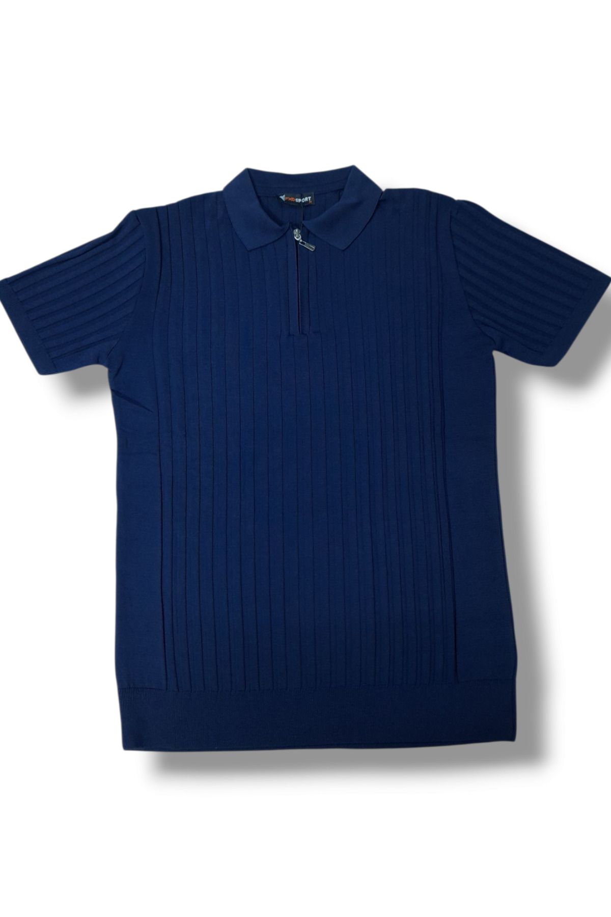 FXDSPORTLİNE Erkek Triko Yazlık Polo Yaka Fermuarlı Likralı Kısa Kol Tişört T-shirt