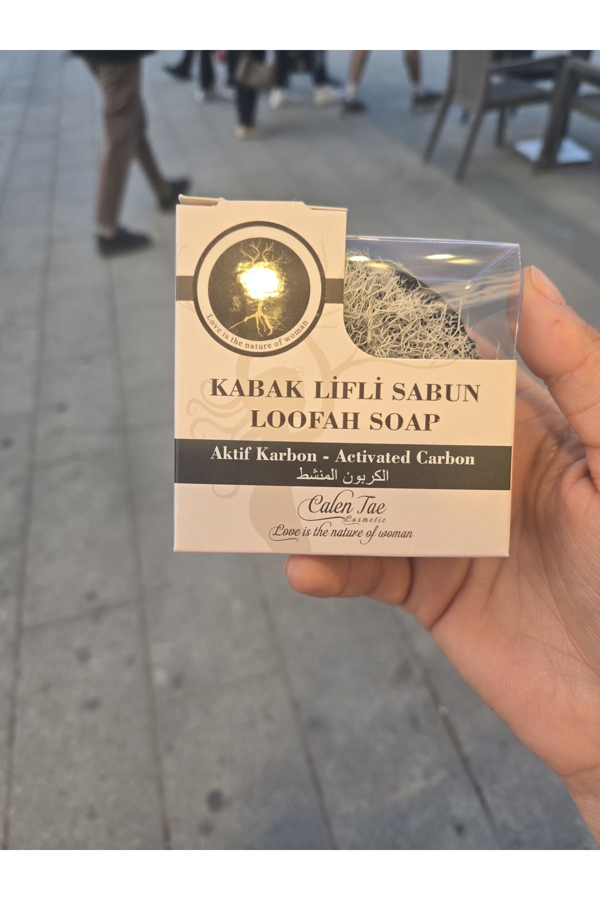 Calen Tae Cosmetic Kabak lifli sabun aktif karbon katı sabun