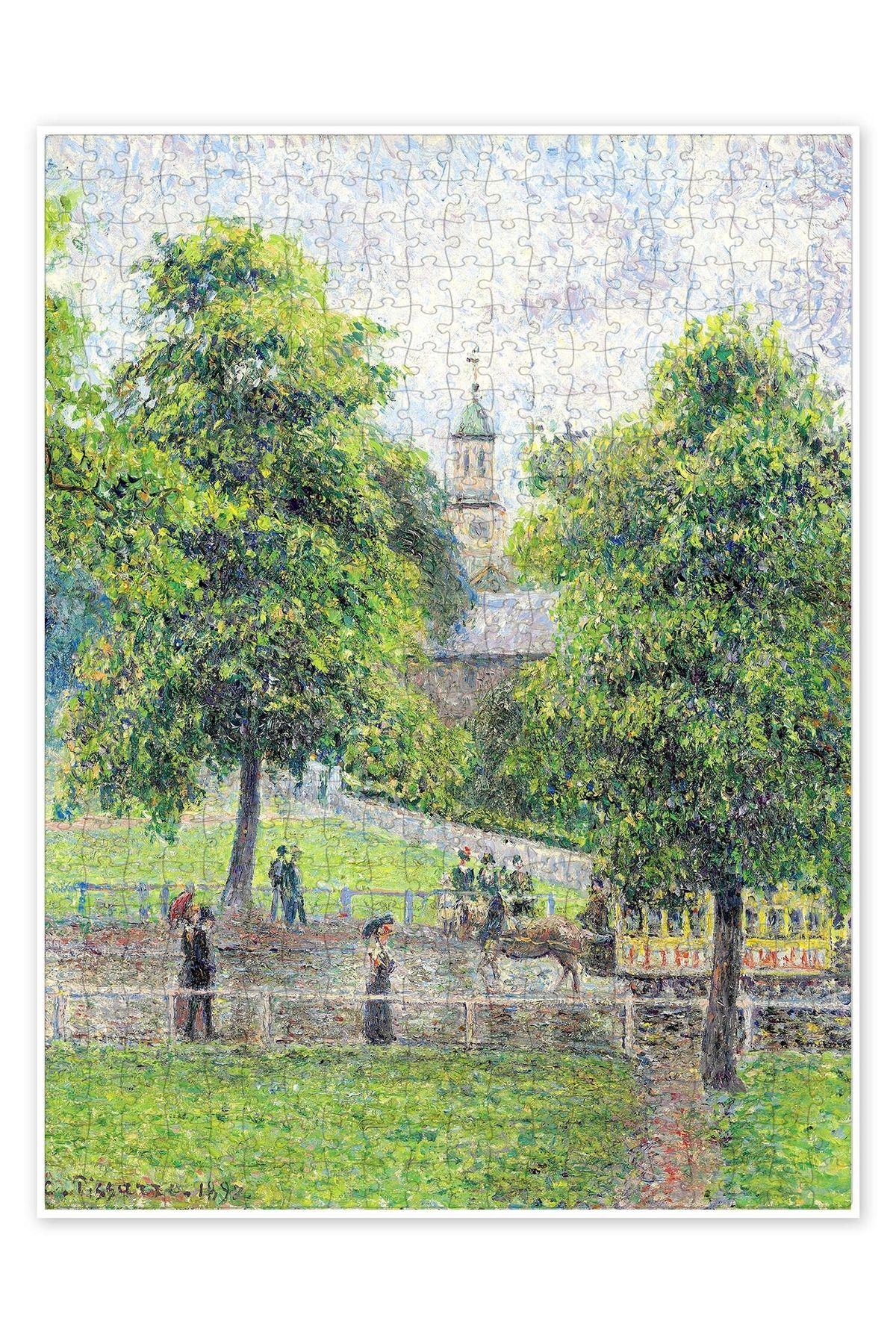 Jeronkarji Londra, Kew'deki Saint Anne Kilisesi 500 Parça Puzzle Yapboz Şehir Manzara Temalı Hobilik