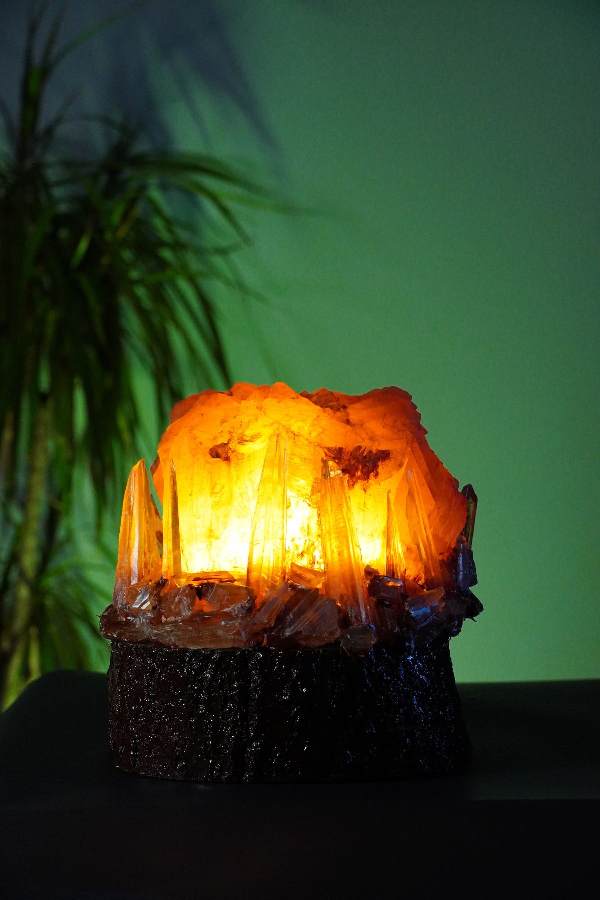 SOFT Doğal Amber Kalsit Taşı Gece Lambası