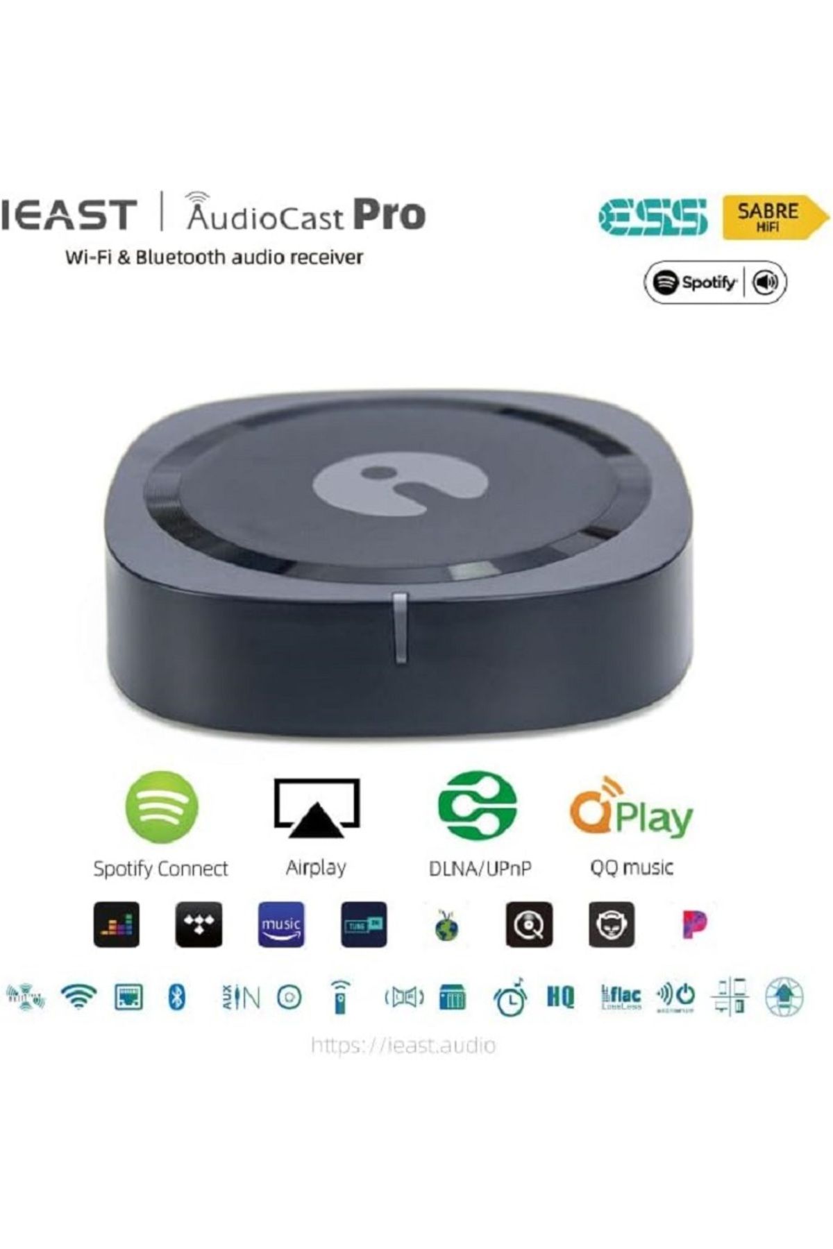 GÜMRÜK BEY IEAST AudioCast M50 Wi-Fi ve Bluetooth Ses Alıcısı Kablosuz Ses Akışı ESS9023 Pro M50 Streamer