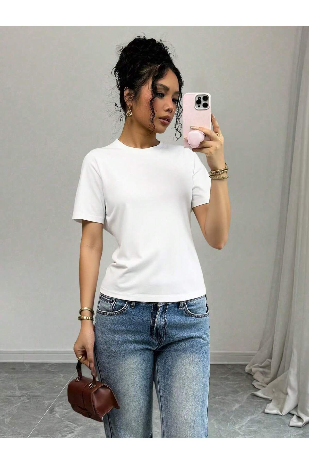 Gollinger Kadın Basic Bisiklet Yaka T-shirt