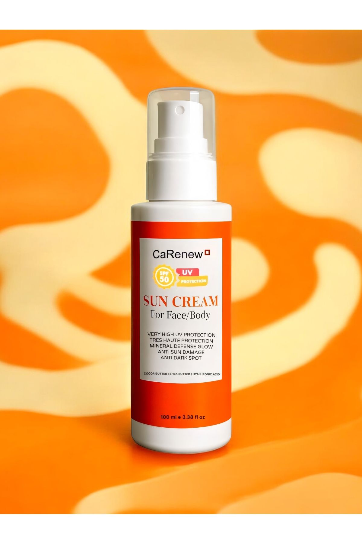 CaRenew Güneş Kremi Spf 50 Pa 100 ml – Yüz Ve Vücut Için Yüksek Uv Koruması, Leke Karşıtı Etki