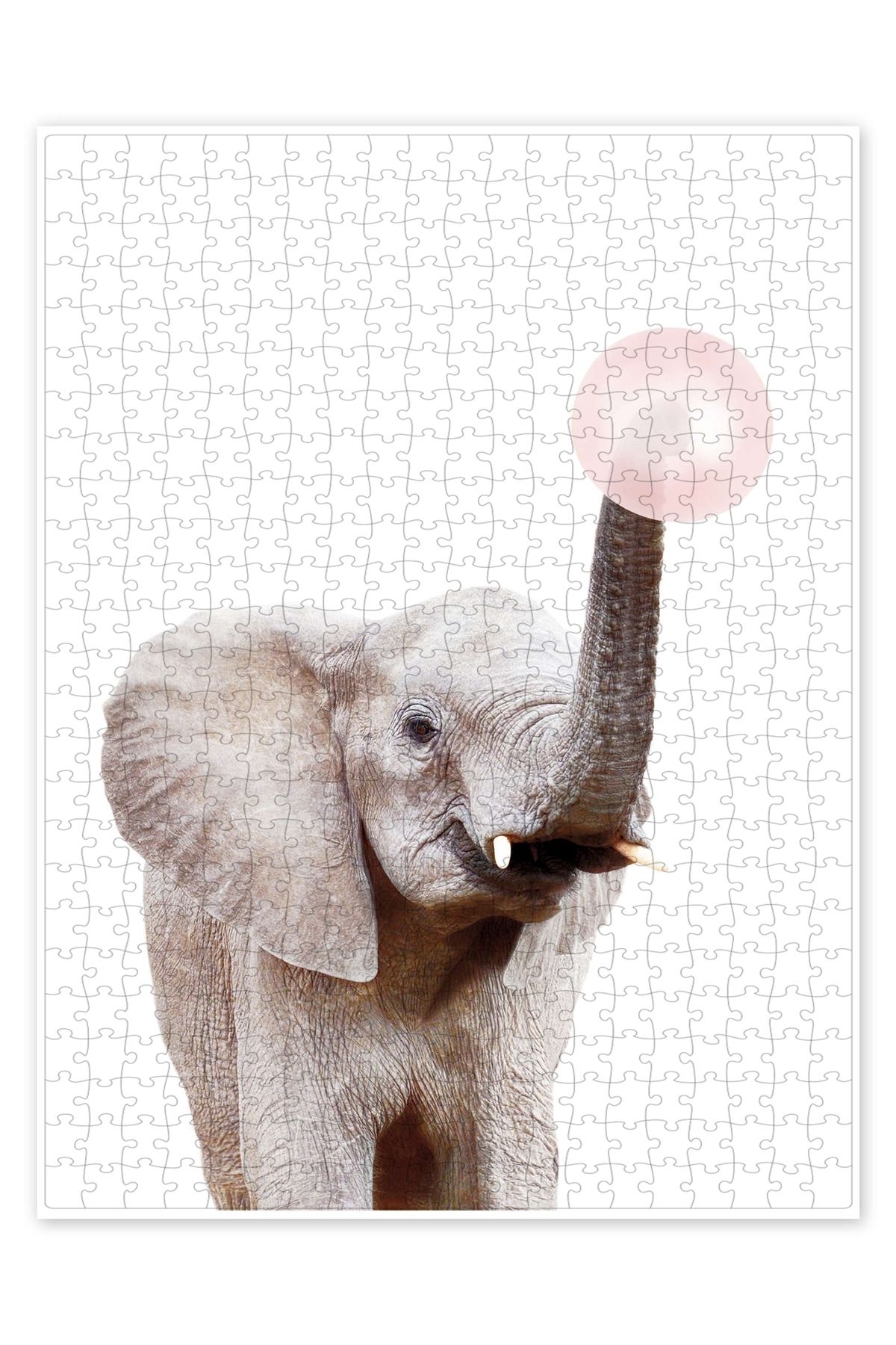 Jeronkarji Sakızlı Fil 500 Parça Puzzle Yapboz Çocuklar için Neşeli Hayvan Temalı