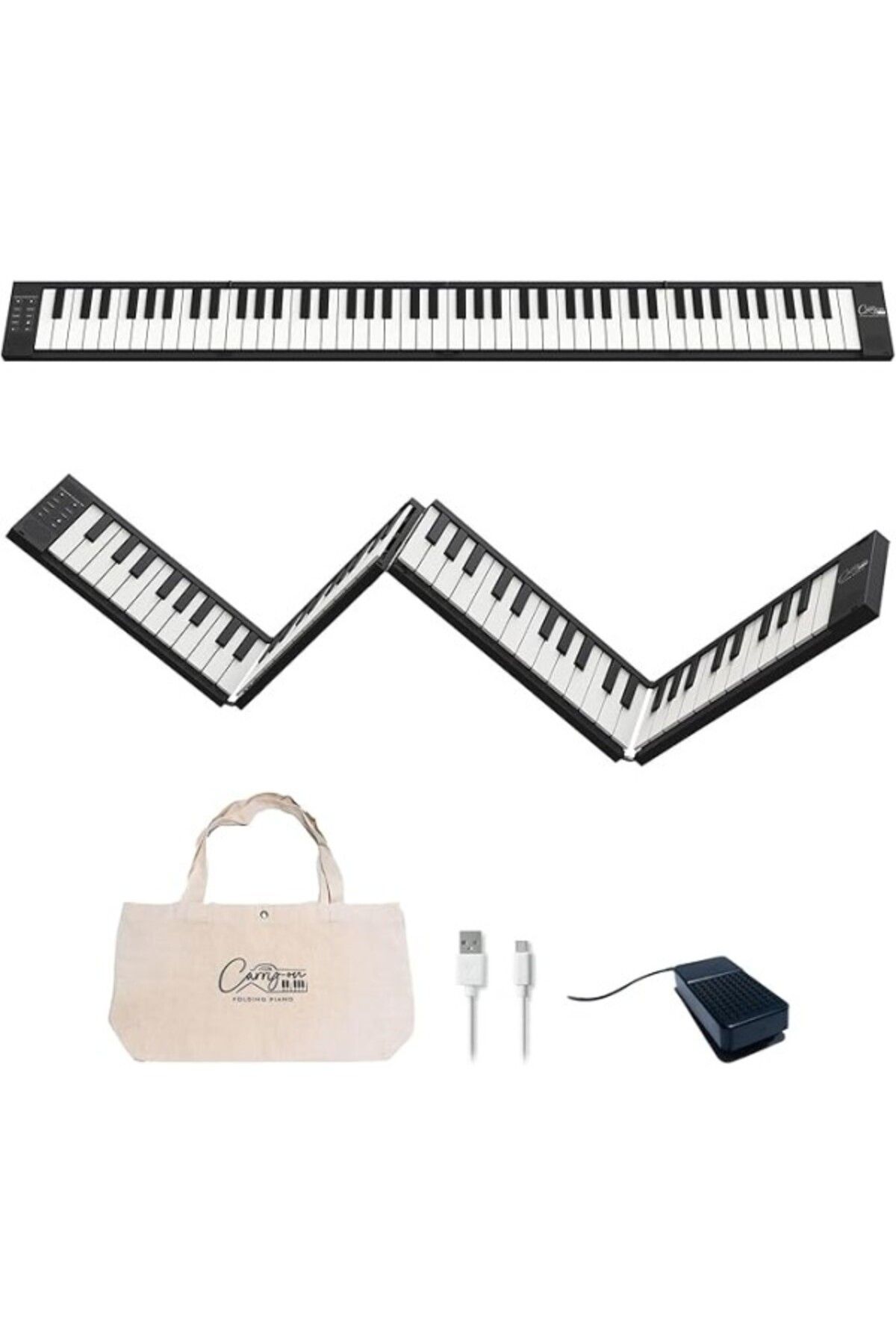 ShopZum Carry-On 88 Anahtar Siyah Taşınabilir Katlanır Dijital Piyano Blackstar Usb Midi Denetleyicisi Ile