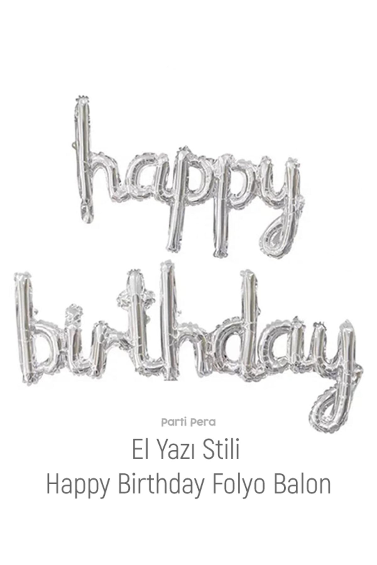 parti pera El Yazı Stili Happy Birthday Folyo Balon Seti Gold Renk Doğum Günü Folyo Balon Seti