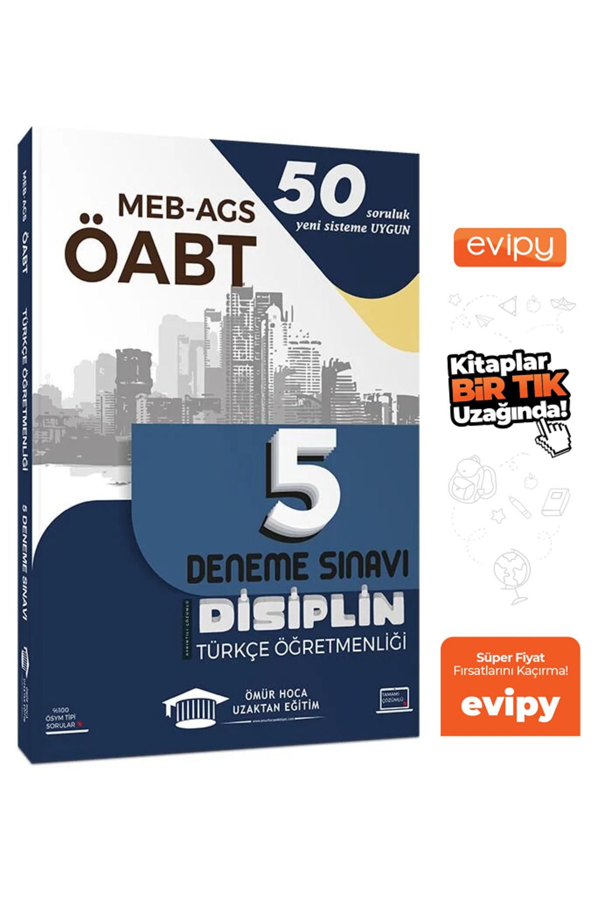 İndeks Akademi Yayıncılık ÖABT MEB-AGS Türkçe Öğretmenliği Disiplin 5 Deneme Çözümlü - Ömür Güner Ayraç Hediyeli