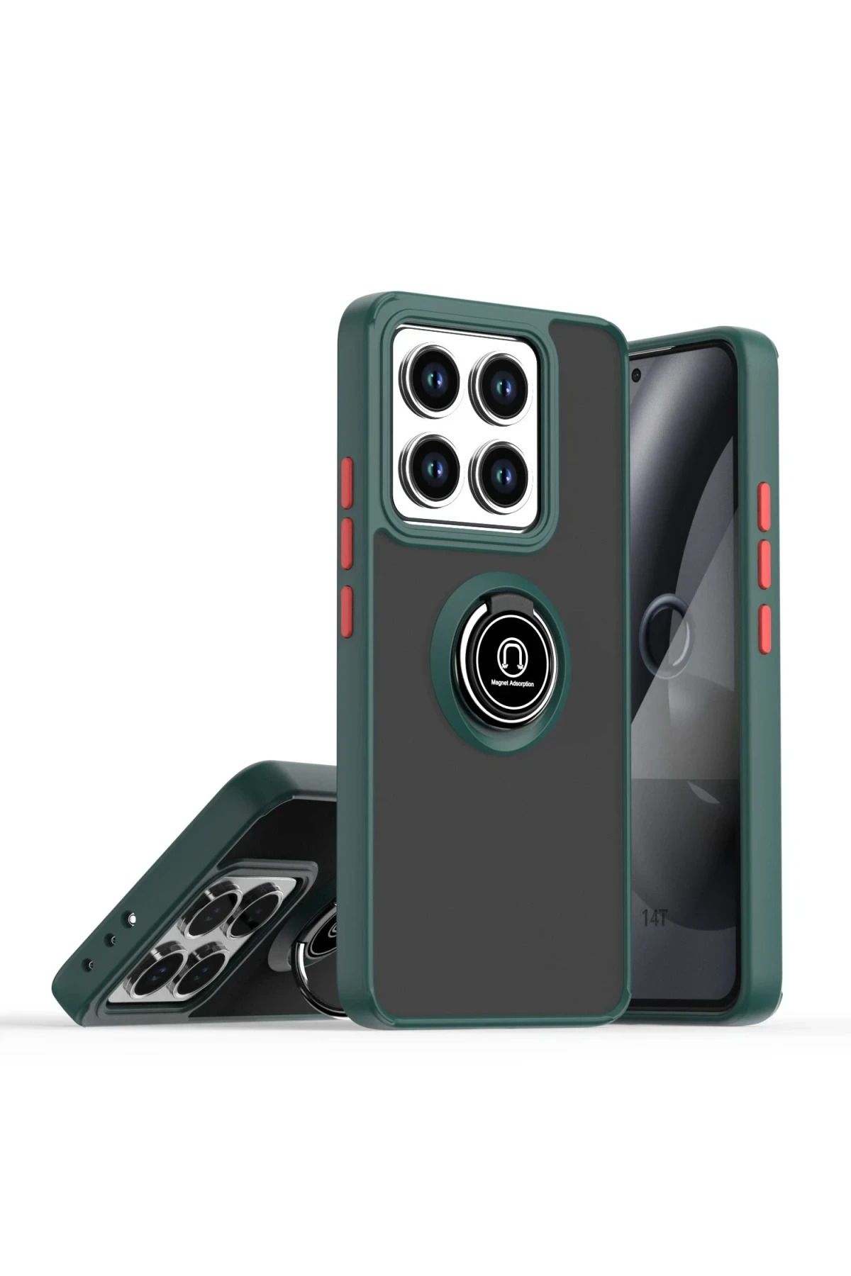 NANOSPACE Xiaomi Mi 14T Pro İle Uyumlu Kılıf Montreal Yüzüklü Silikon Kapak