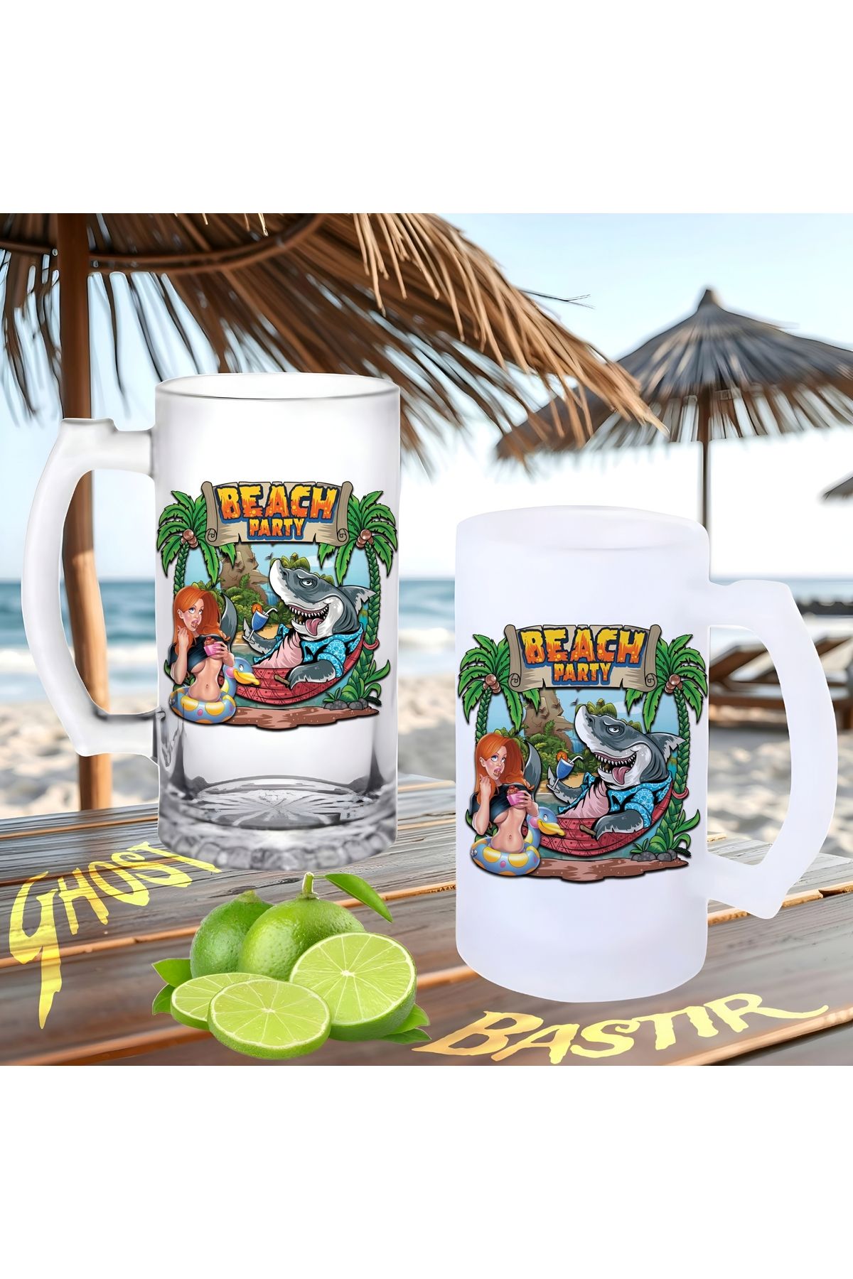 Ghostbusters Beach party buzlu ya da buzsuz bira bardağı