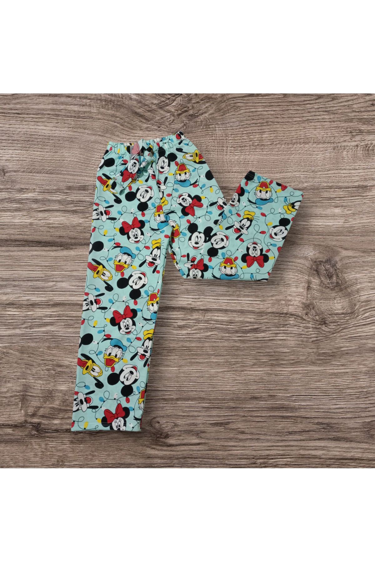 TARZON Kadın Pijama Turkuvaz Renkte Mickey Mouse Desenli