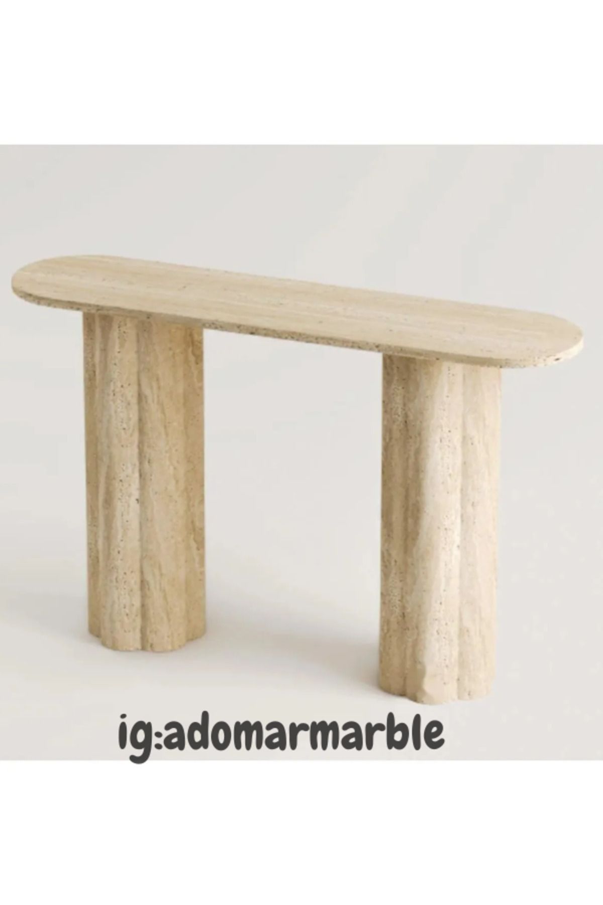 adomarmarblehandmadeandluxury ADOMAR Traverten Dresuar, Mermer Dresuar, Antre Dresuar, %100 Doğal Taş, Konsol Masası, Özel Ölçü