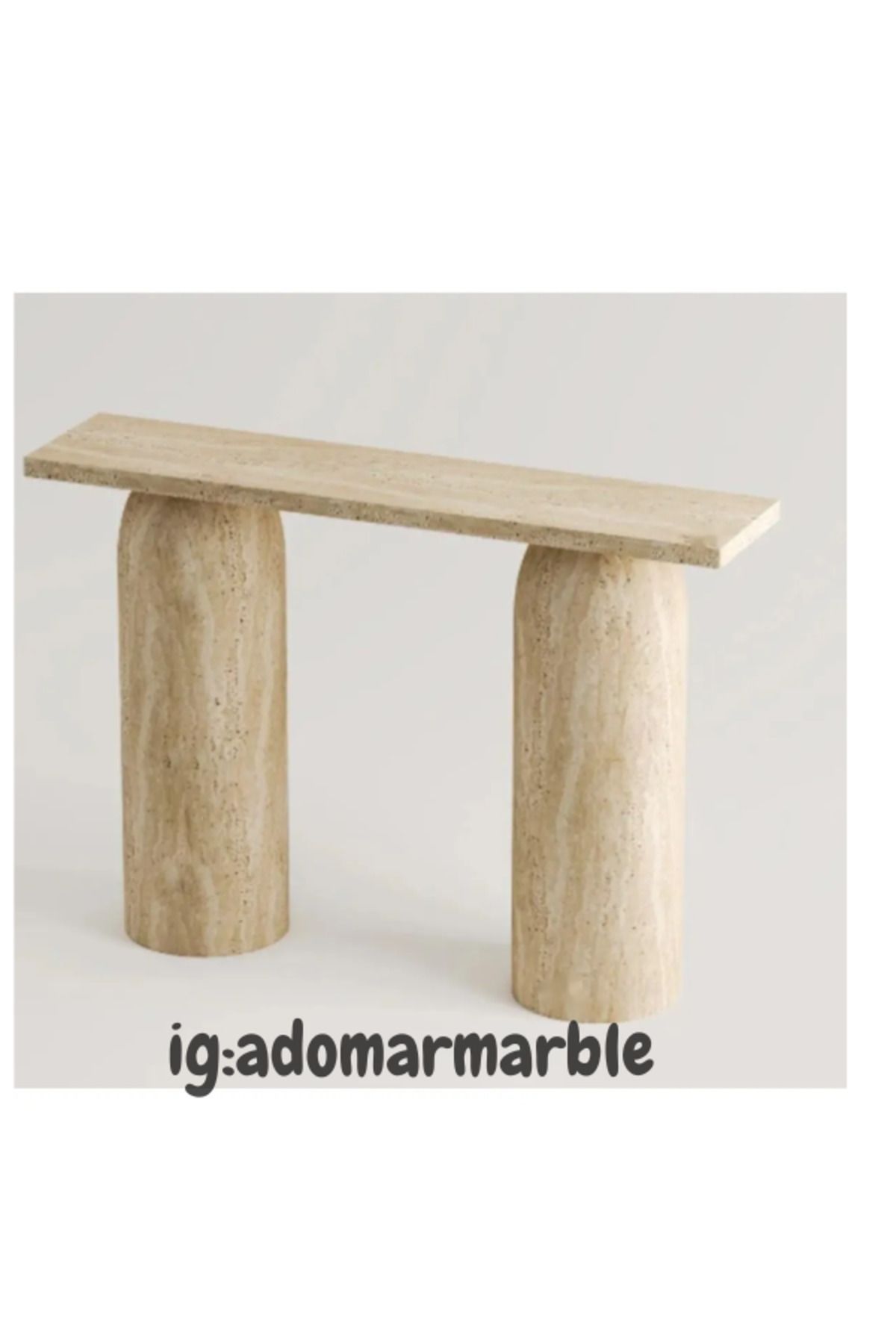adomarmarblehandmadeandluxury ADOMAR Traverten Dresuar, Mermer Dresuar, Antre Dresuar, %100 Doğal Taş, Konsol Masası, Özel Ölçü