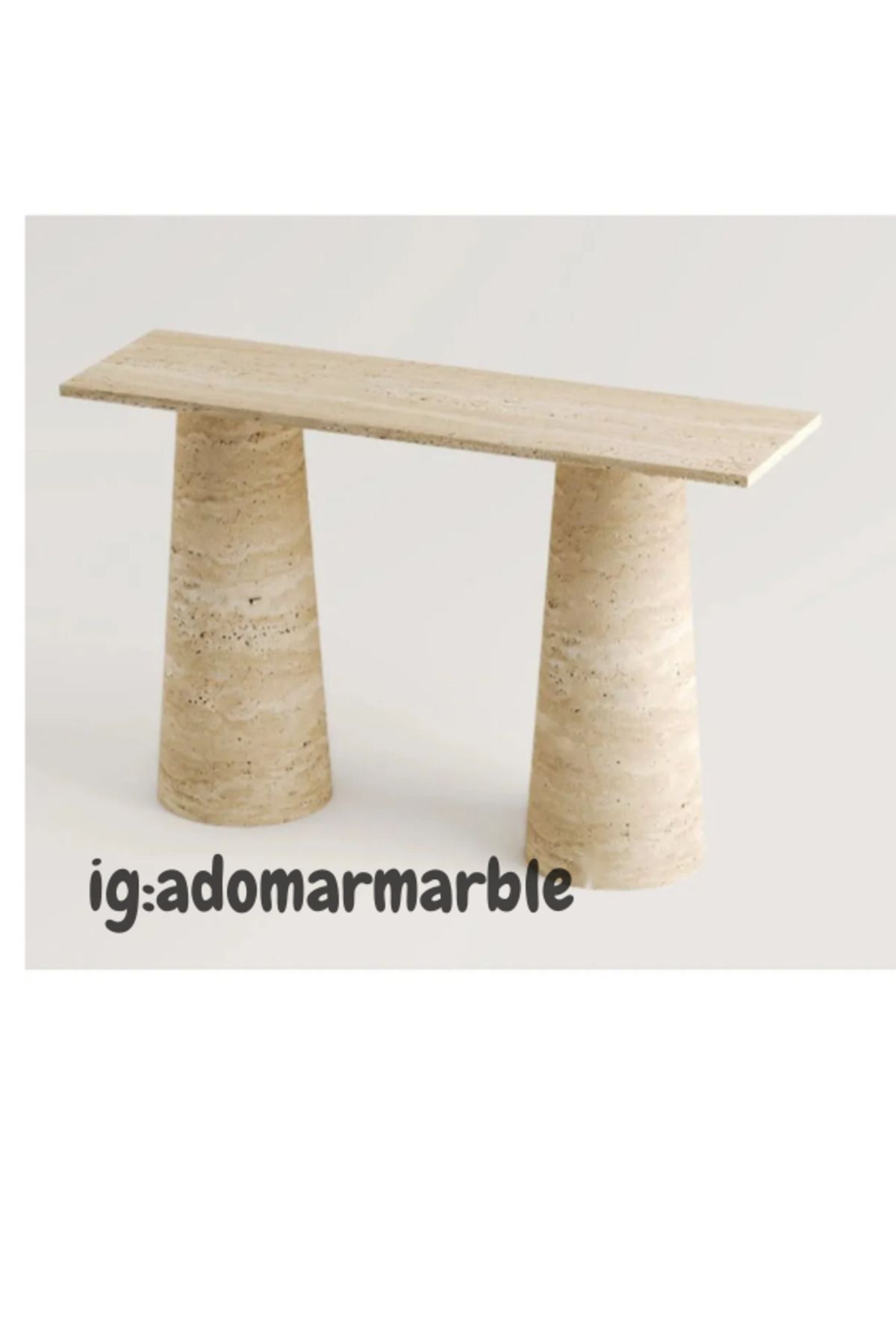 adomarmarblehandmadeandluxury ADOMAR Traverten Dresuar, Mermer Dresuar, Antre Dresuar, %100 Doğal Taş, Konsol Masası, Özel Ölçü