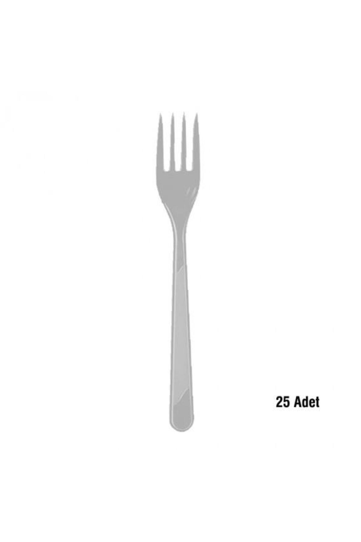 Roll-Up Parti Çatal Plastik Silver 25 Li Pk