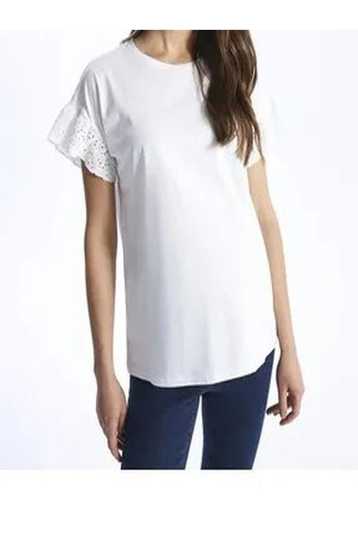 MEGHAN L.A Hamile & Lohusa Kolları Dantelli T-shirt