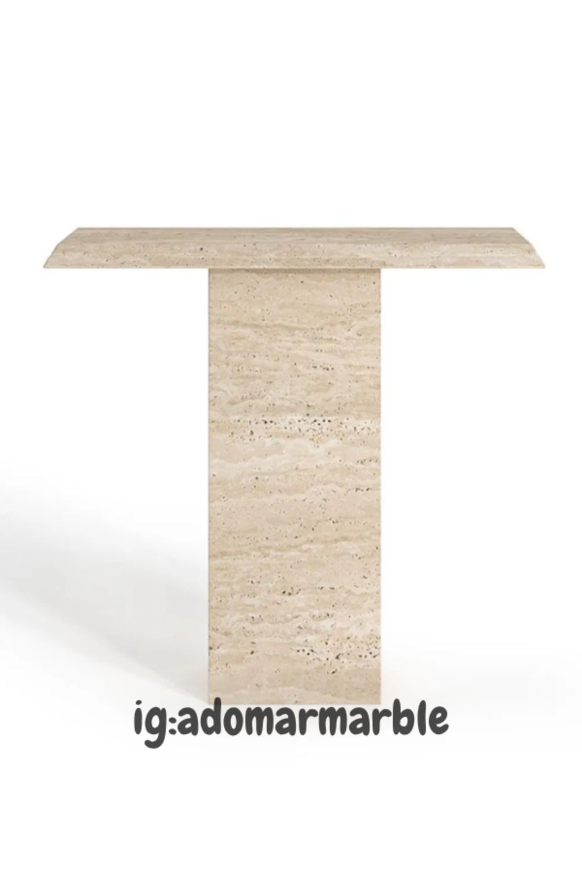 adomarmarblehandmadeandluxury ADOMAR Traverten Dresuar, Mermer Dresuar, Antre Dresuar, %100 Doğal Taş, Konsol Masası, Özel Ölçü